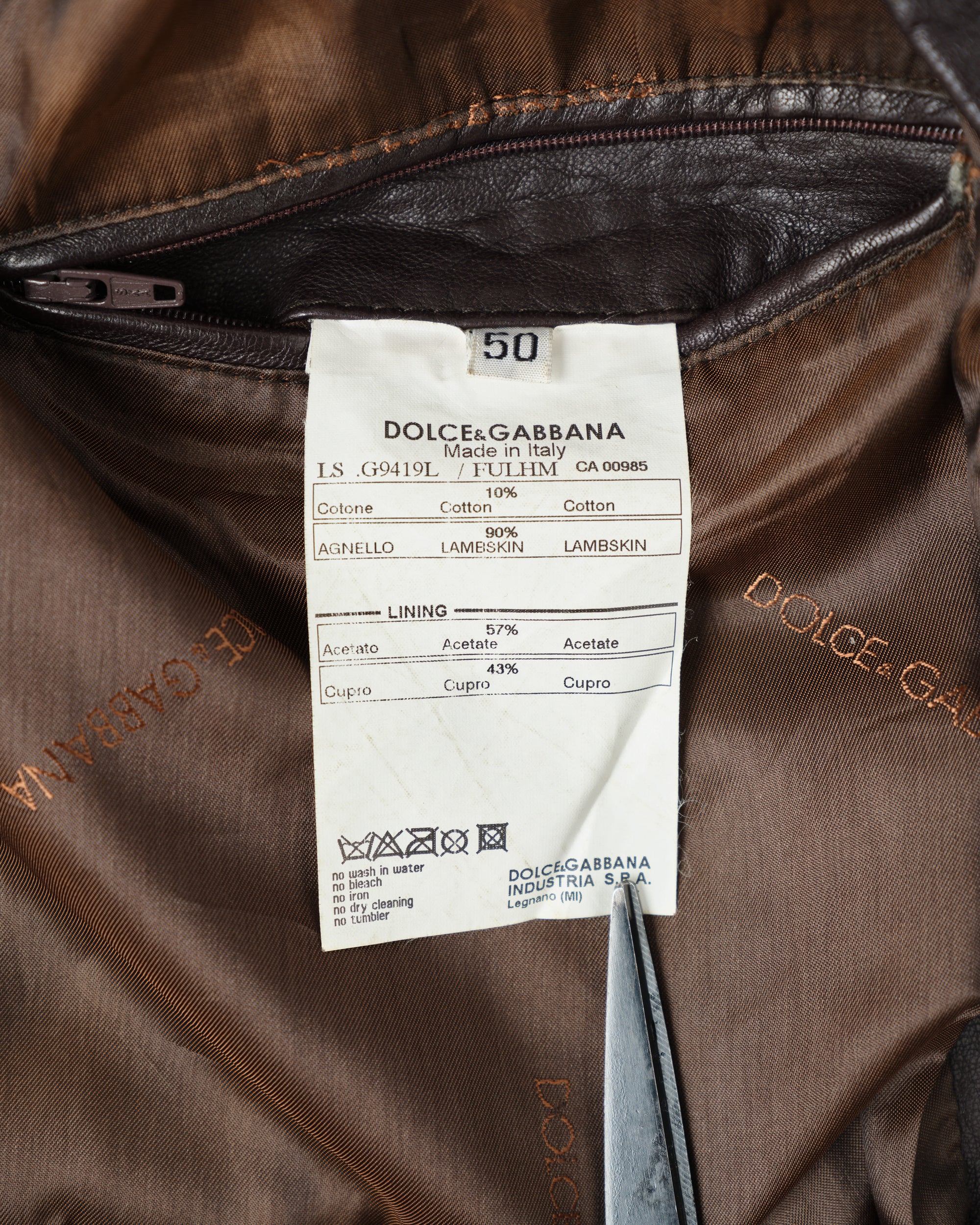 ［~00’s］Old DOLCE&GABBANA Lambskin Leather Blouson Size.50
