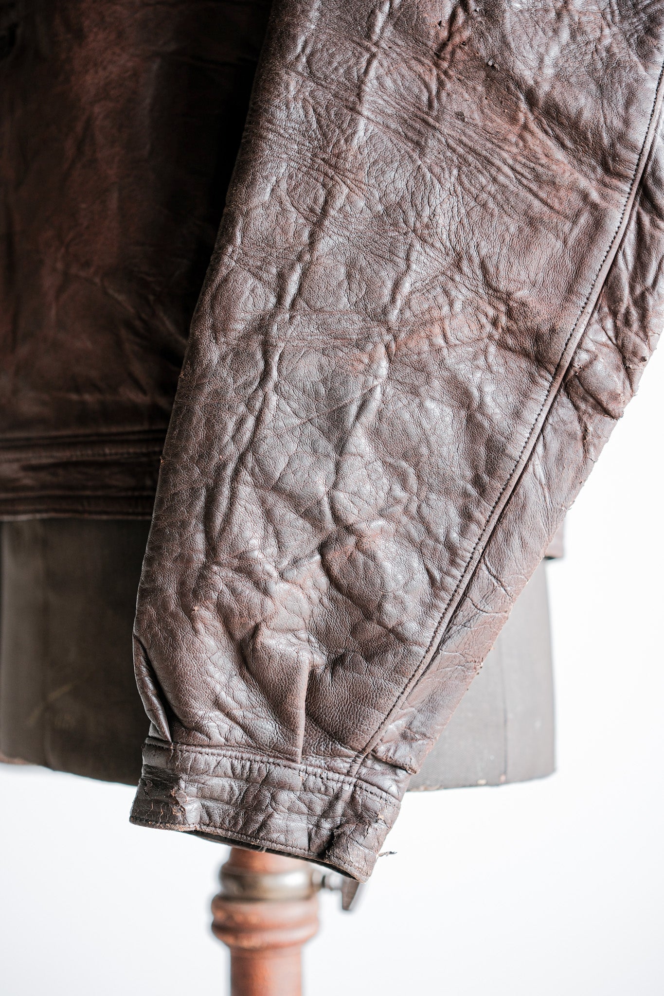 【~40's】WWⅡ French CJF Leather Cyclist Jacket