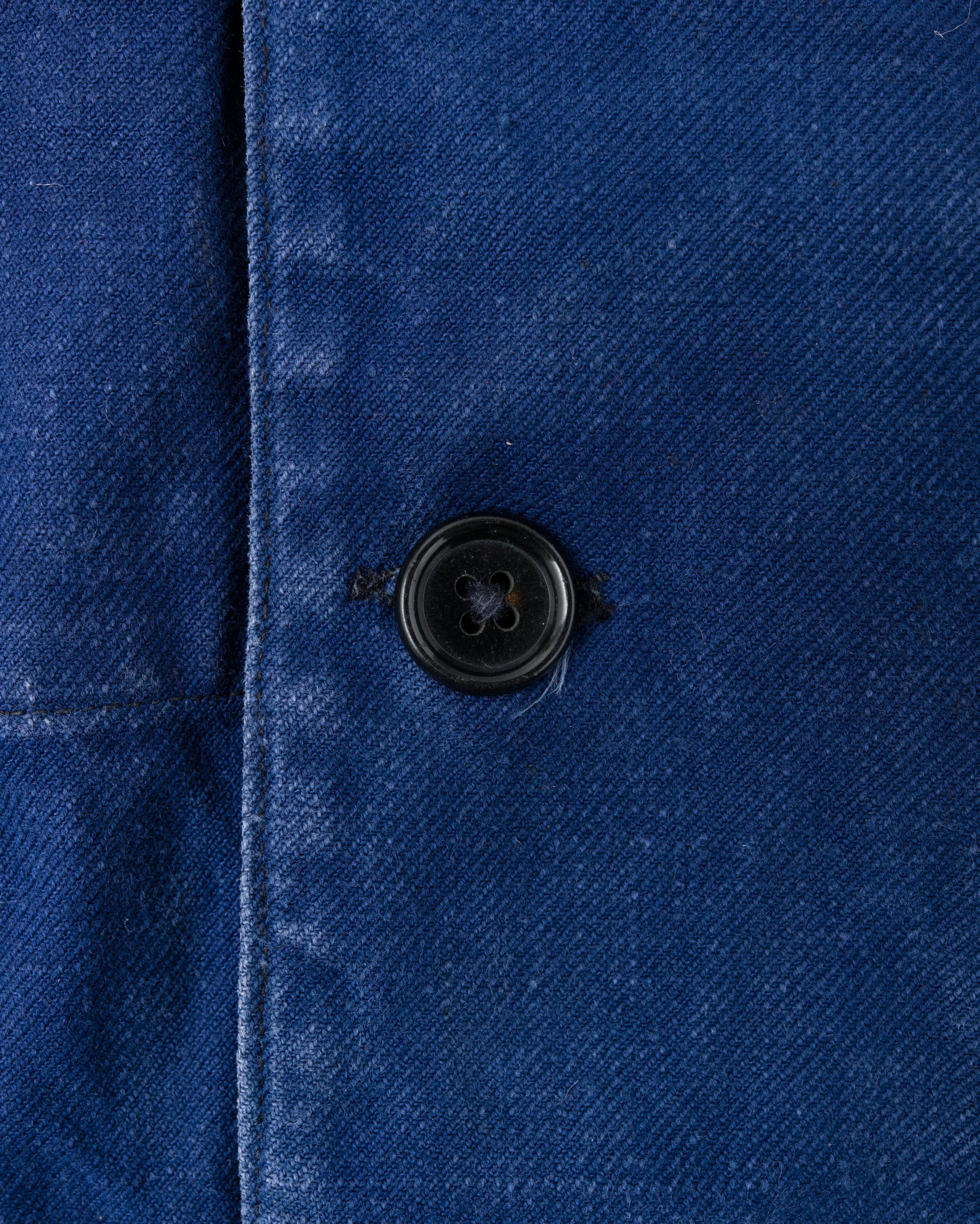 ［~50's］French Vintage Deep Blue Cotton Twill Double Breasted Work Jacket