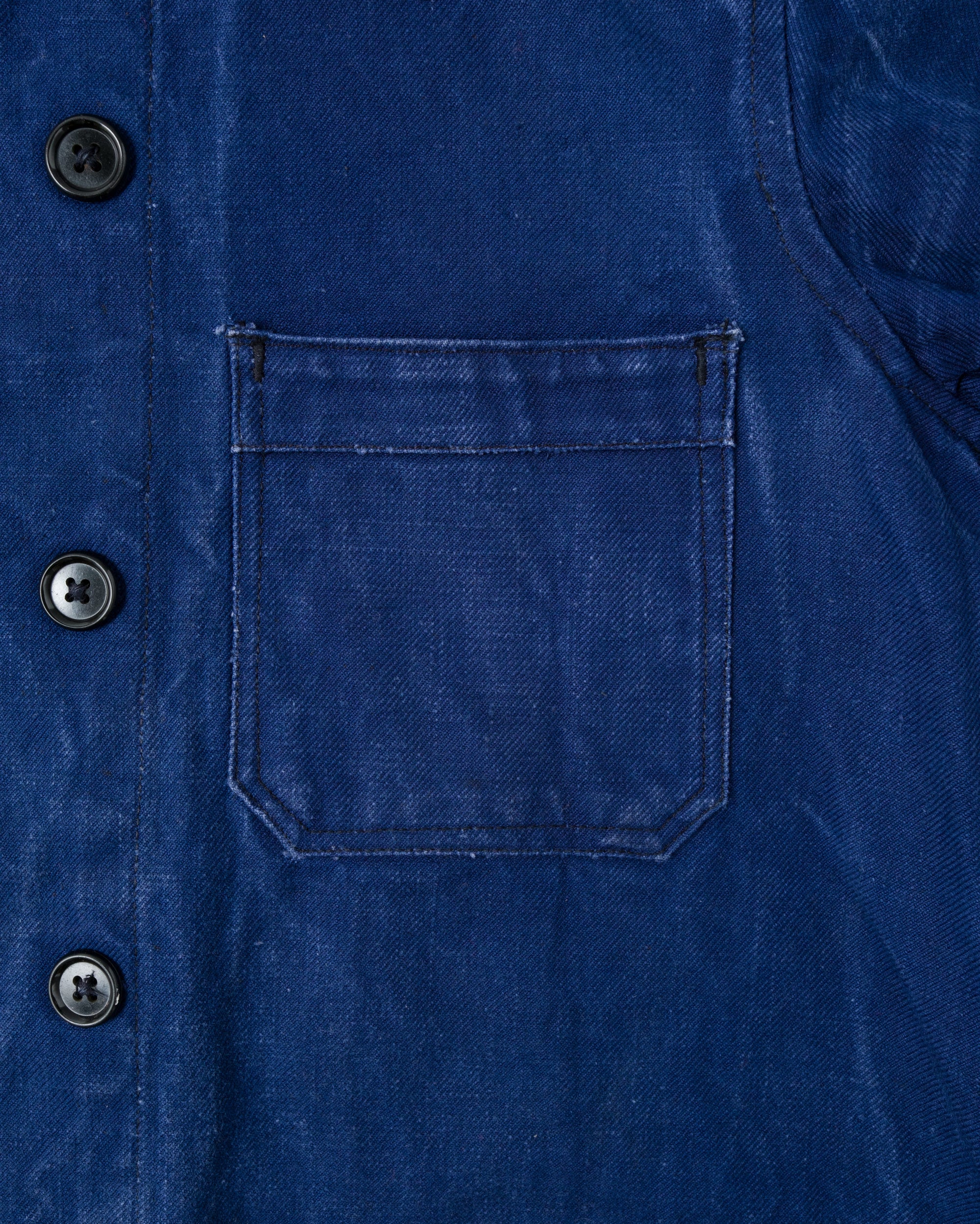 ［~50's］French Vintage Deep Blue Cotton Twill Double Breasted Work Jacket