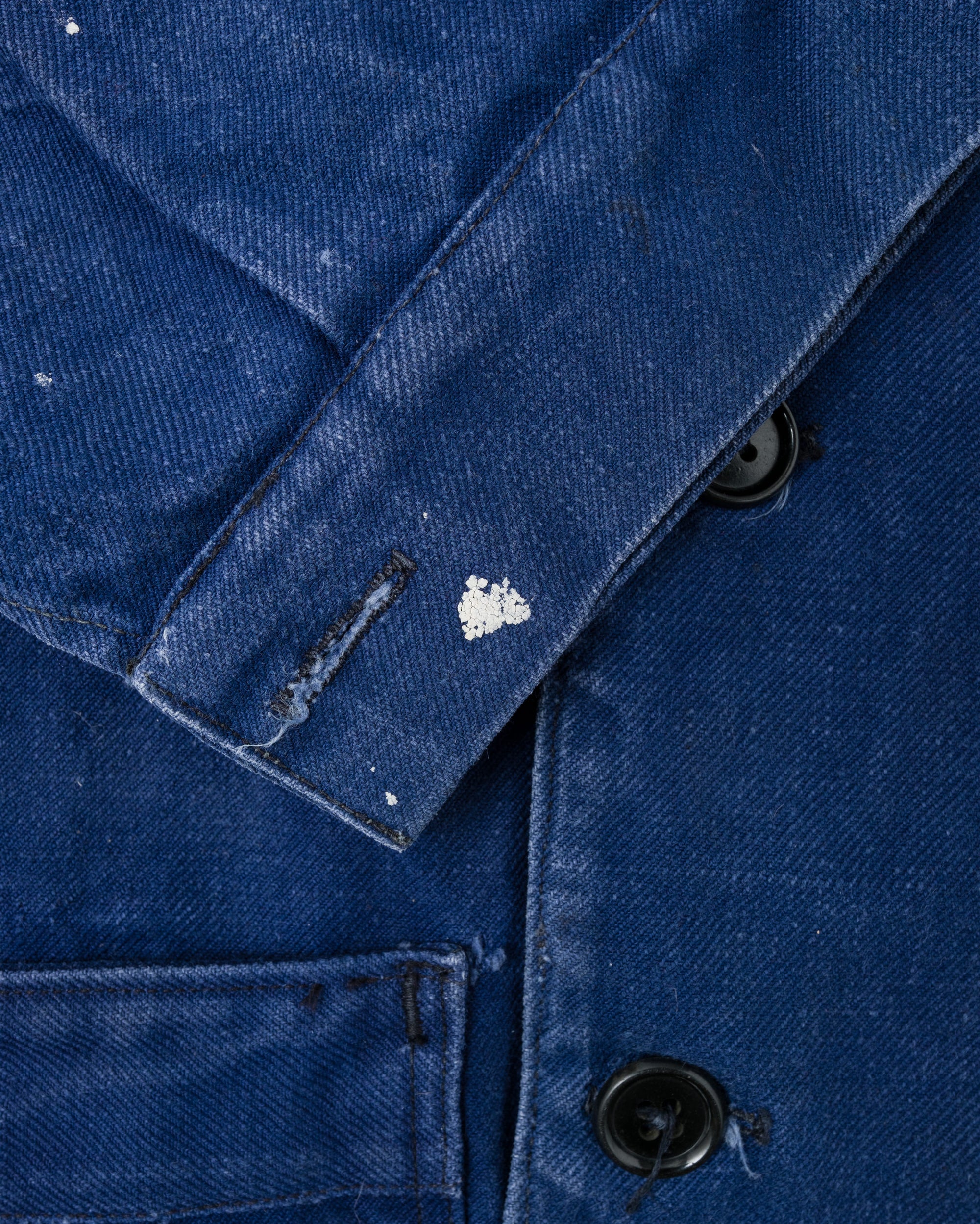 ［~50's］French Vintage Deep Blue Cotton Twill Double Breasted Work Jacket