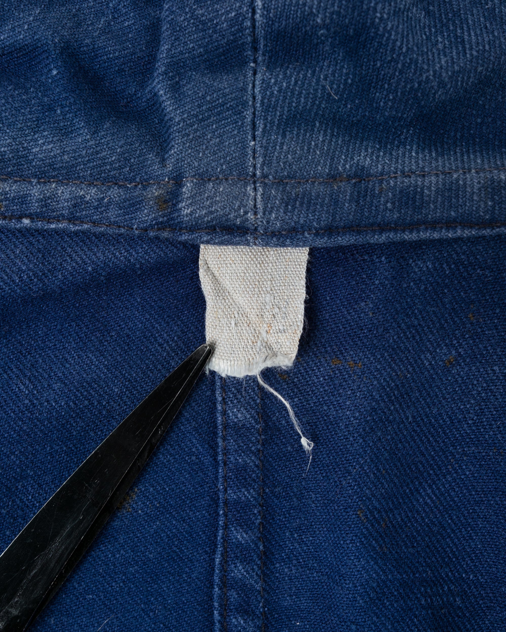 ［~50's］French Vintage Deep Blue Cotton Twill Double Breasted Work Jacket