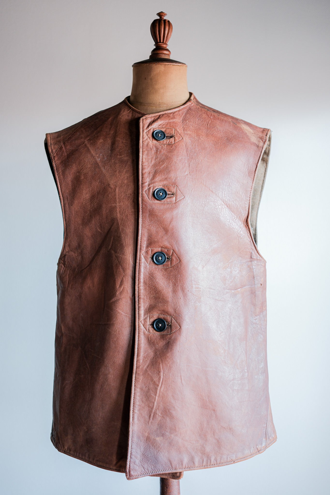 40's】British Army Jerkin Leather Vest 