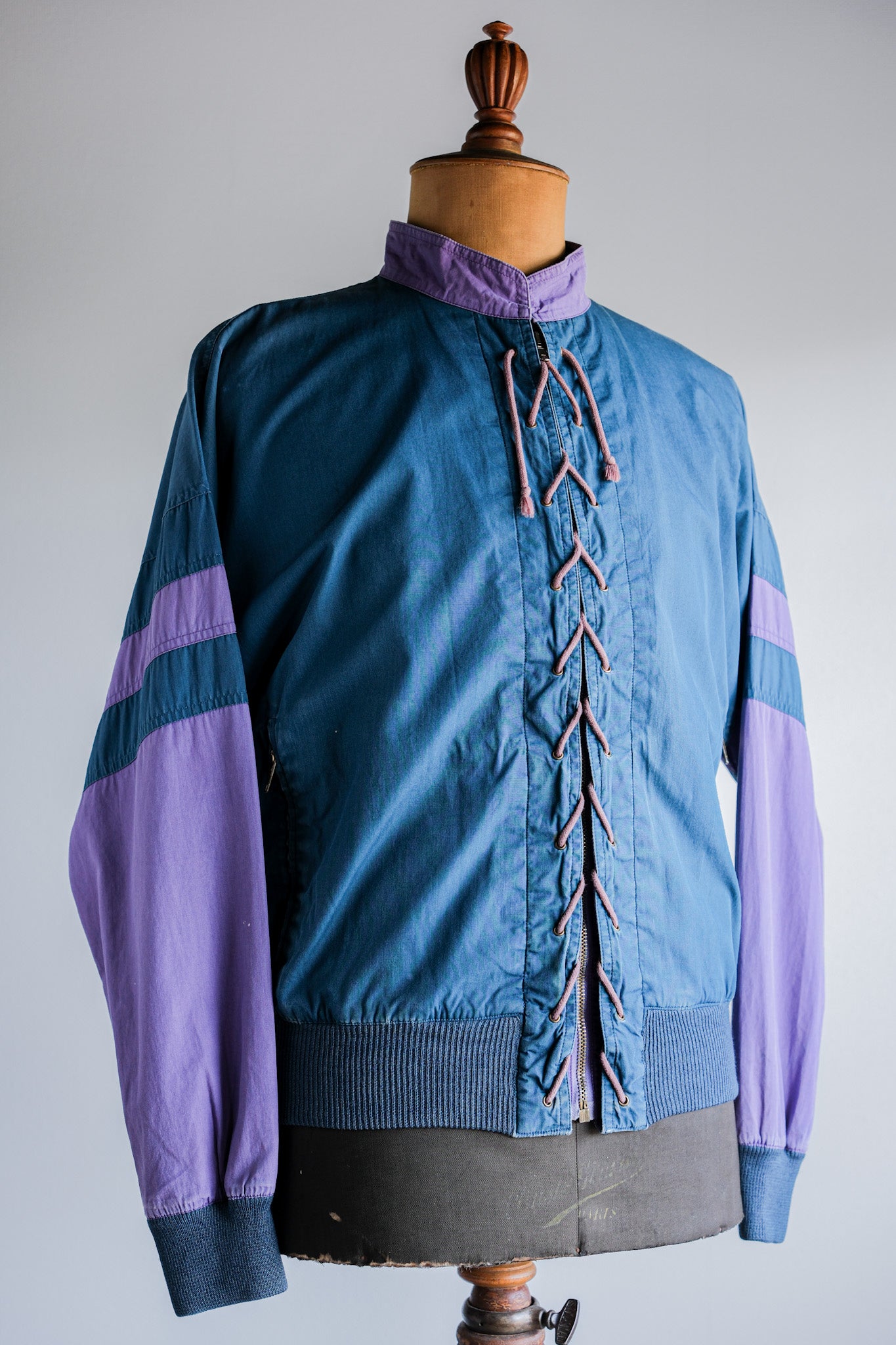 ［~80's］Old GIORGIO ARMANI 2 Tone Zip Up Cotton Blouson