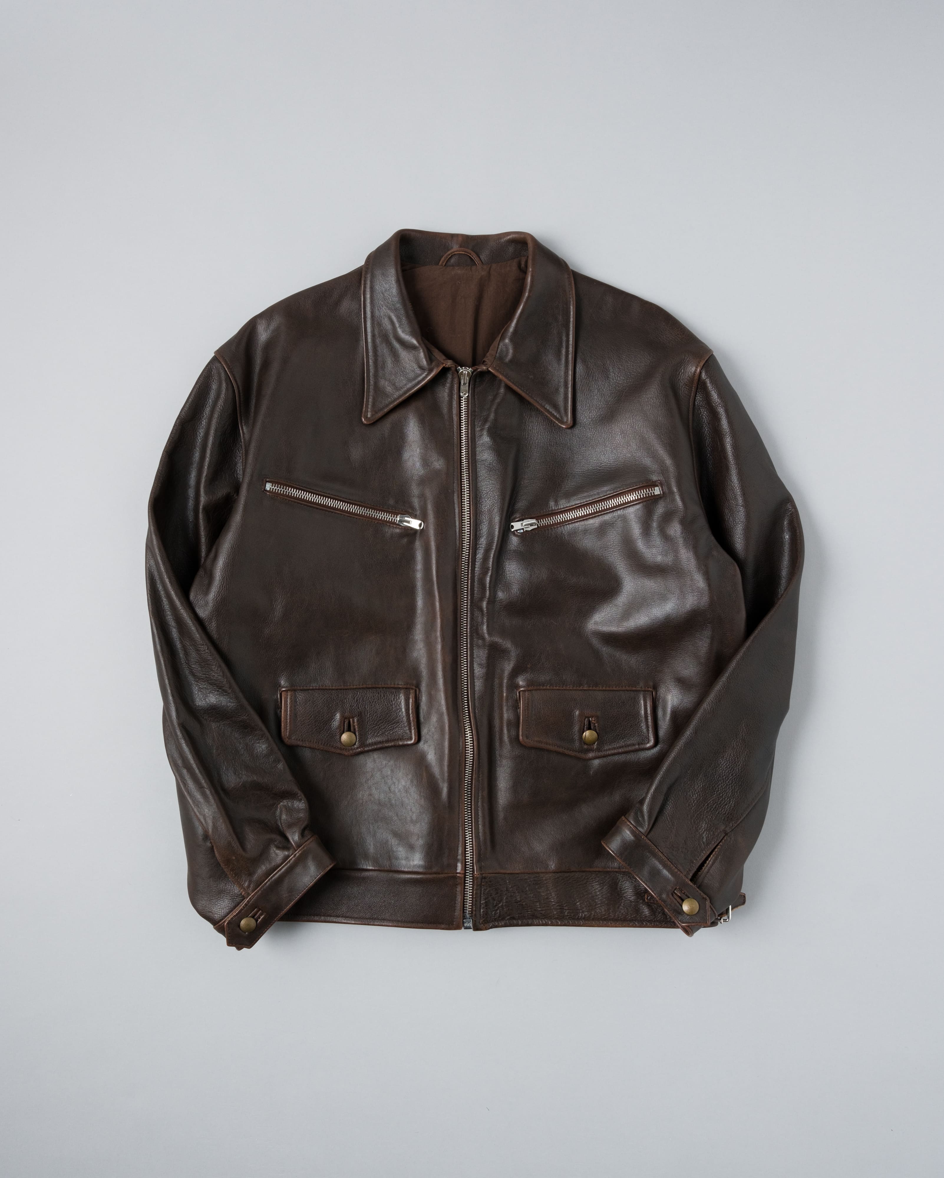 [~ 60's] Veste en cuir de moto de type vintage allemand Hartmann