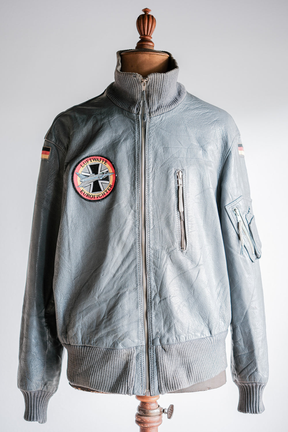 【~70’s】West German Air Force Pilot Leather Jacket With Patches Size.190/100