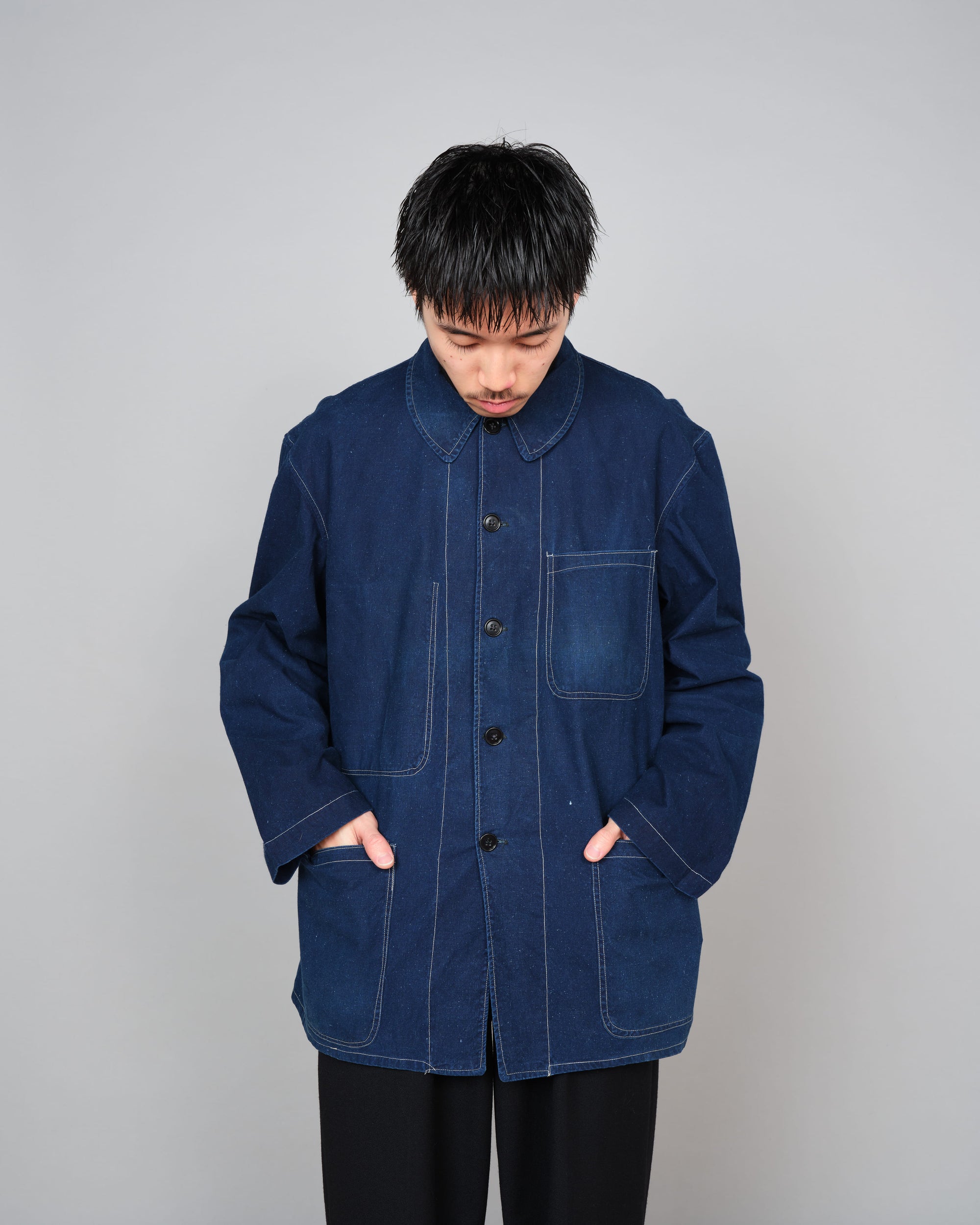［~60’s］French China Indigo Cotton Work Jacket Size.54