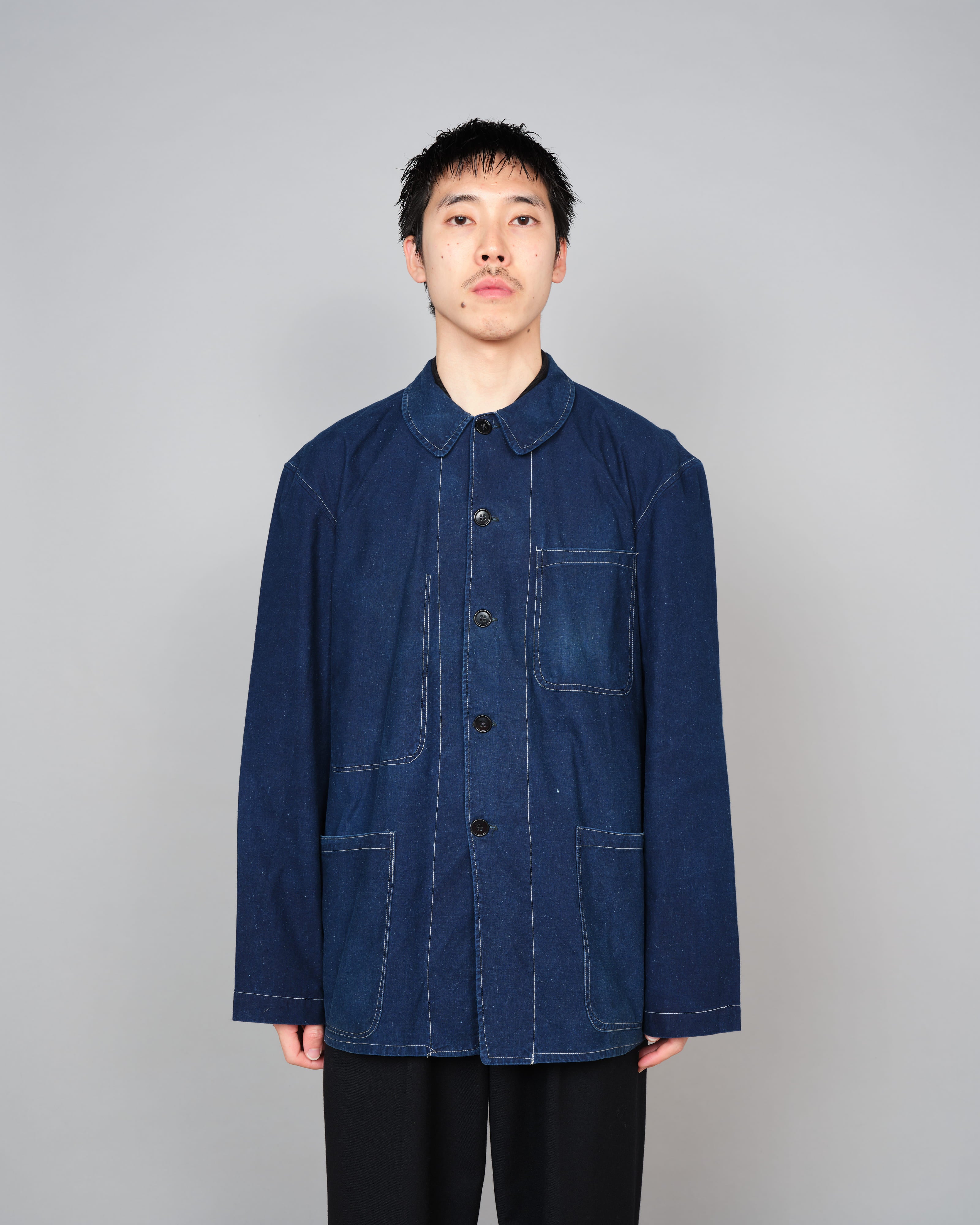 60's］French China Indigo Cotton Work Jacket Size.54 | VIEUX ET