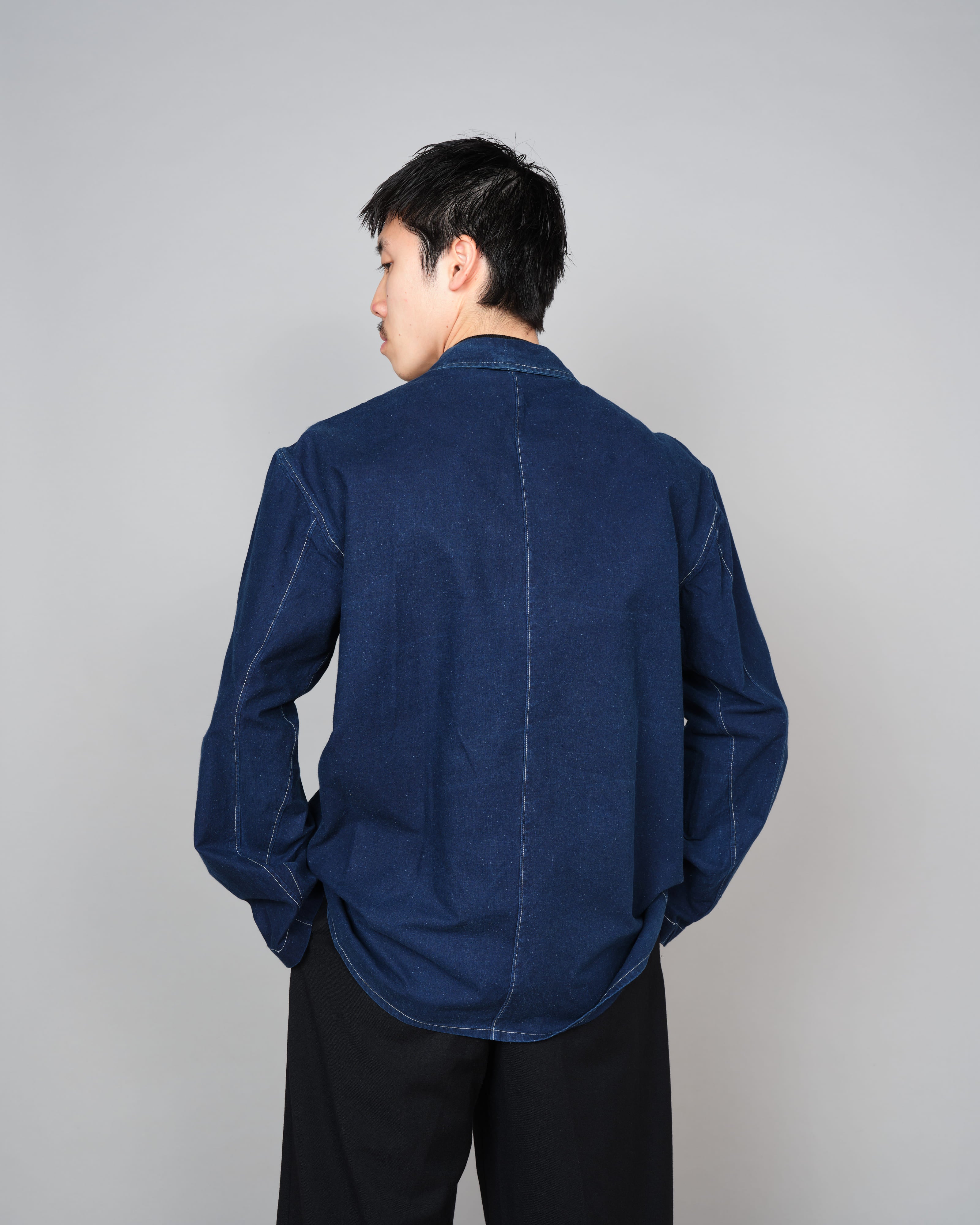 [~ 50's] Veste de travail en coton indigo de Chine française Taille 54