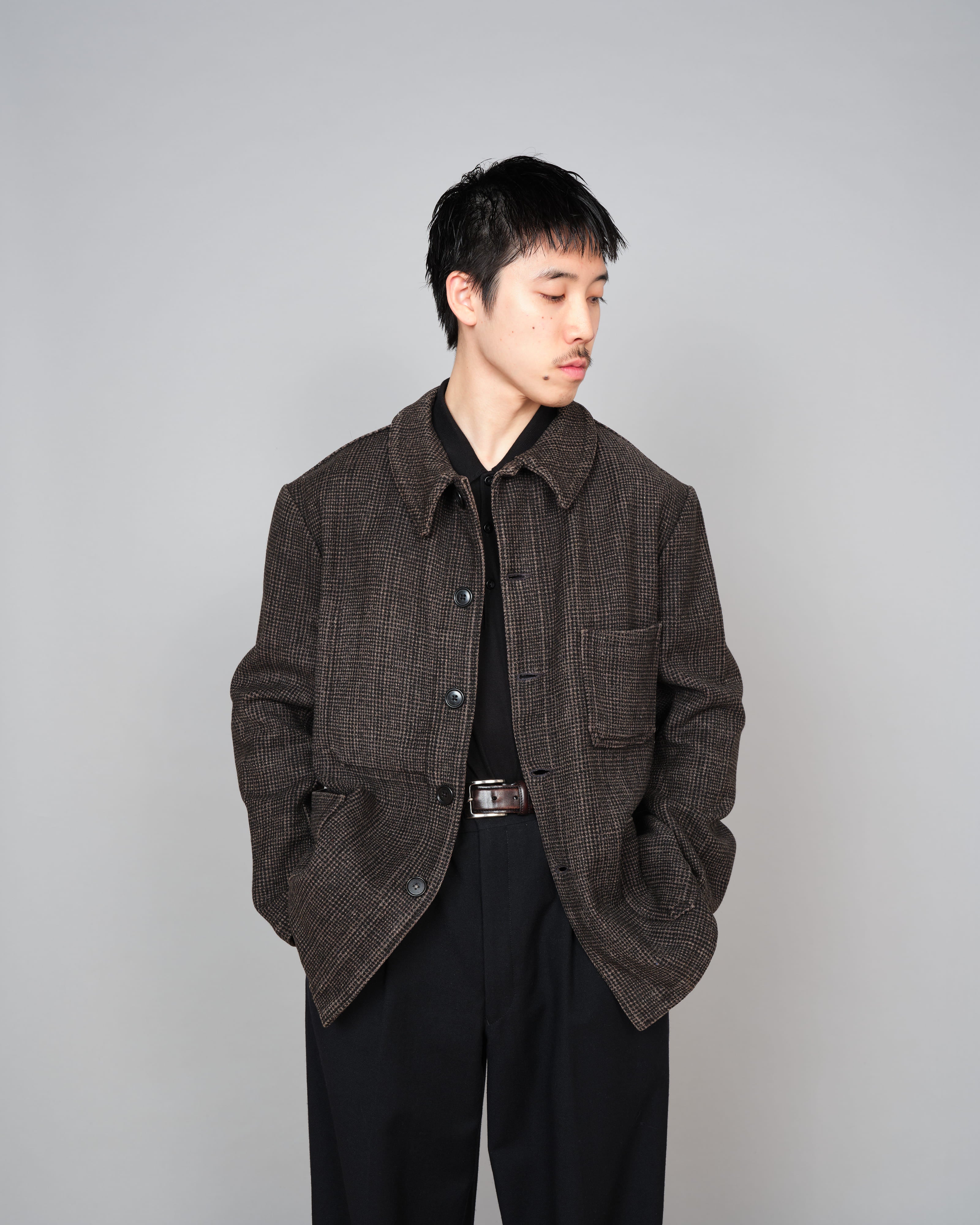 [~50’s] French Vintage Wool Plaid Work Jacket "Pascal"