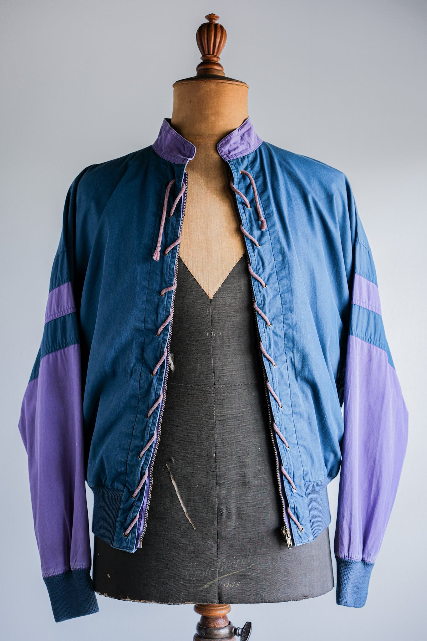 ［~80's］Old GIORGIO ARMANI 2 Tone Zip Up Cotton Blouson