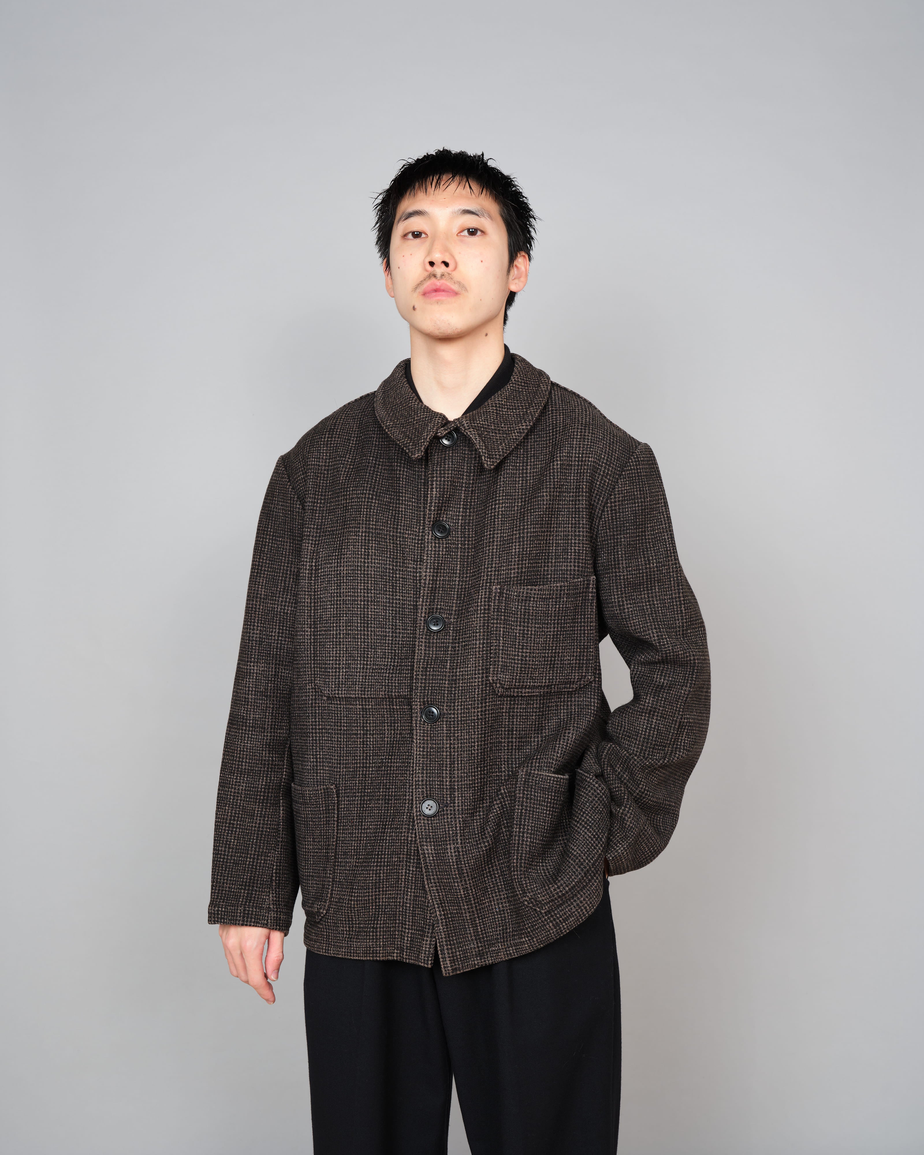 W*S様 50s French postman jacket フレンチワーク P 50's］French Vintage Wool Plaid Work Jacket 