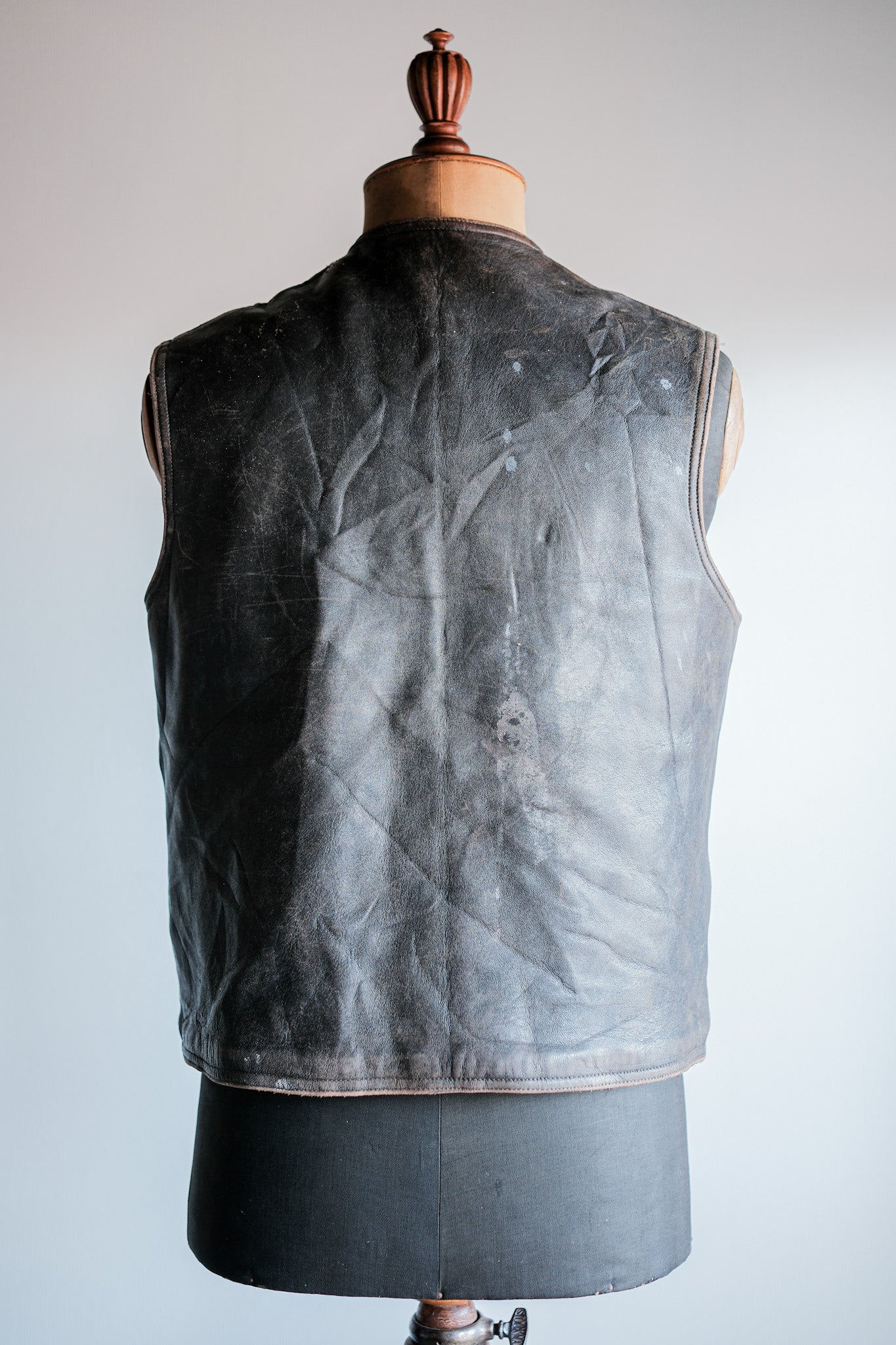 40's】French Army Cavalier Leather Vest 40's】French Army Cavalier Leather Vest