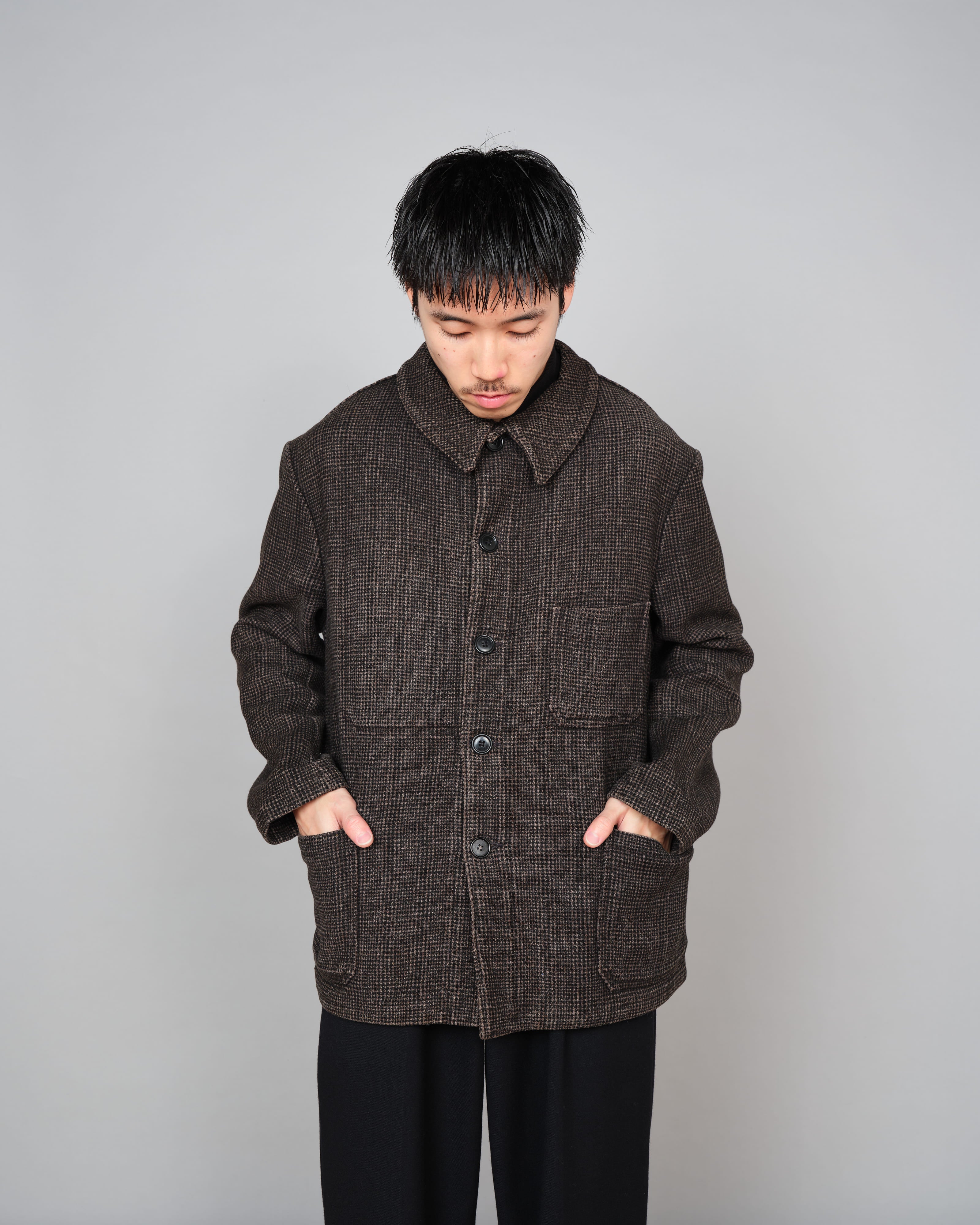 ジャケット・アウター 50's Vintage Wool Jacket 50's】French Vintage Wool Plaid Work Jacket 