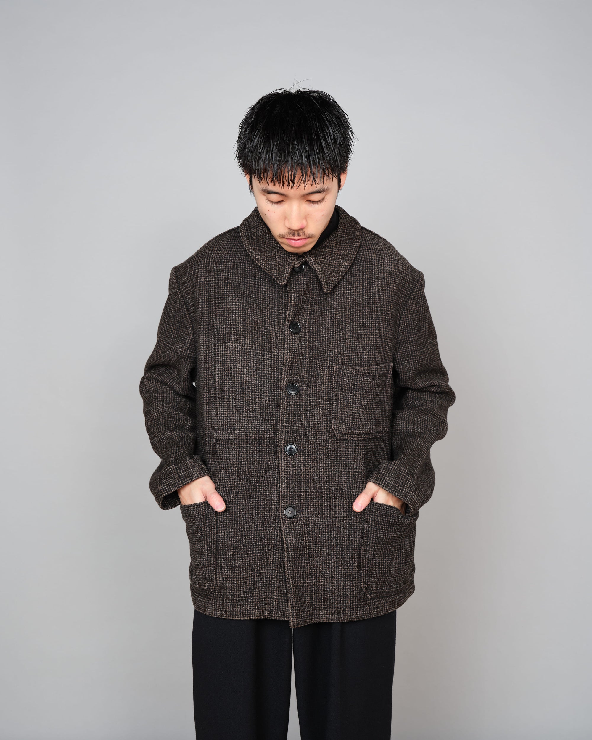 【~50’s】French Vintage Wool Plaid Work Jacket "Pascal"