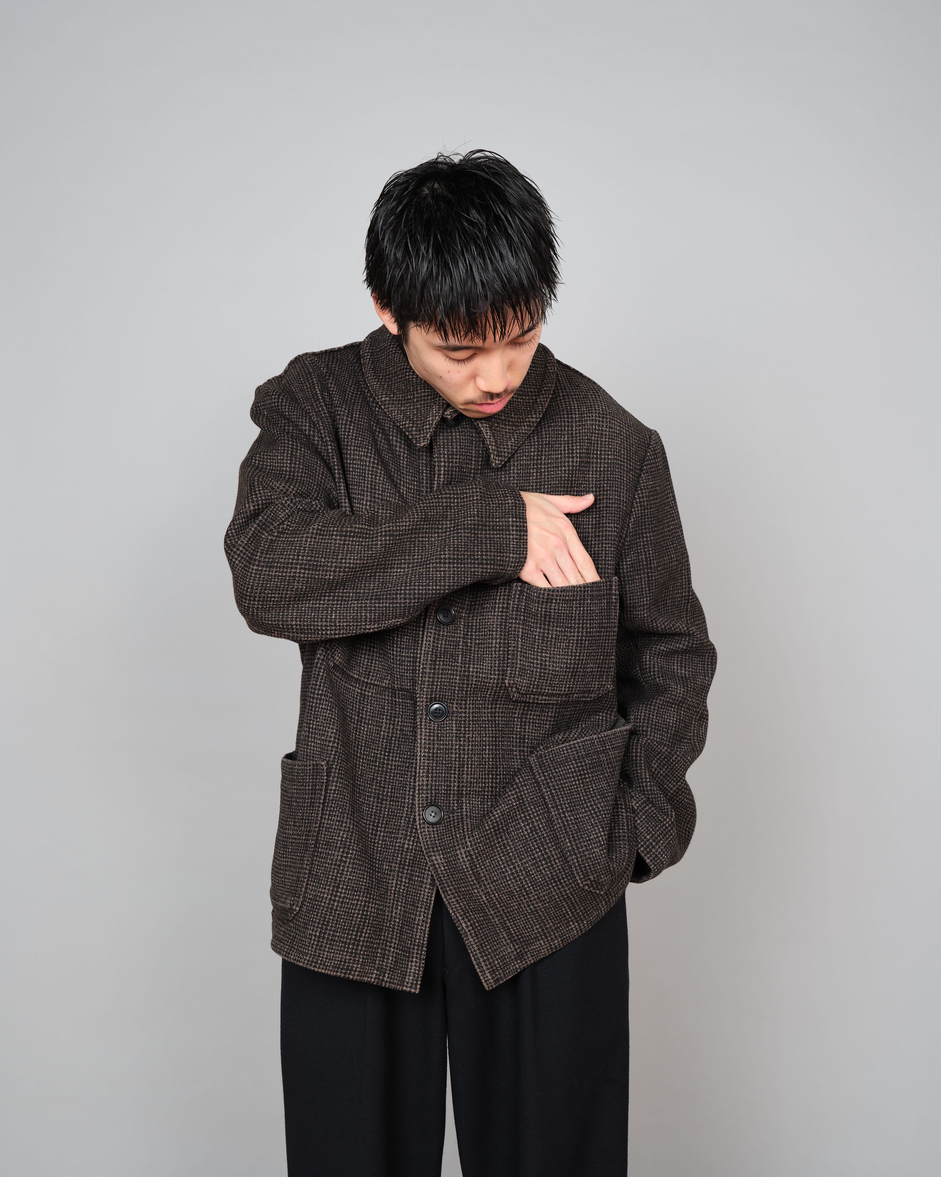 [~50’s] French Vintage Wool Plaid Work Jacket "Pascal"