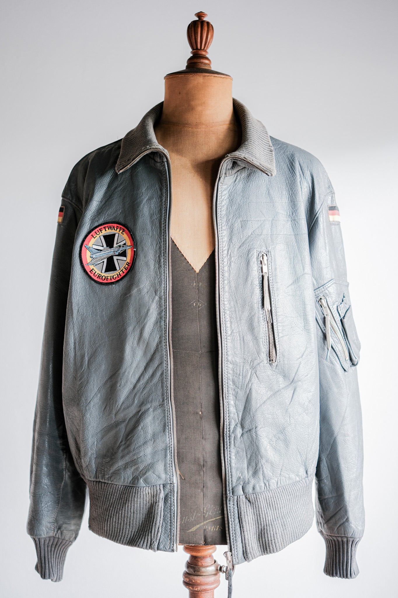 【~70’s】West German Air Force Pilot Leather Jacket With Patches Size.190/100