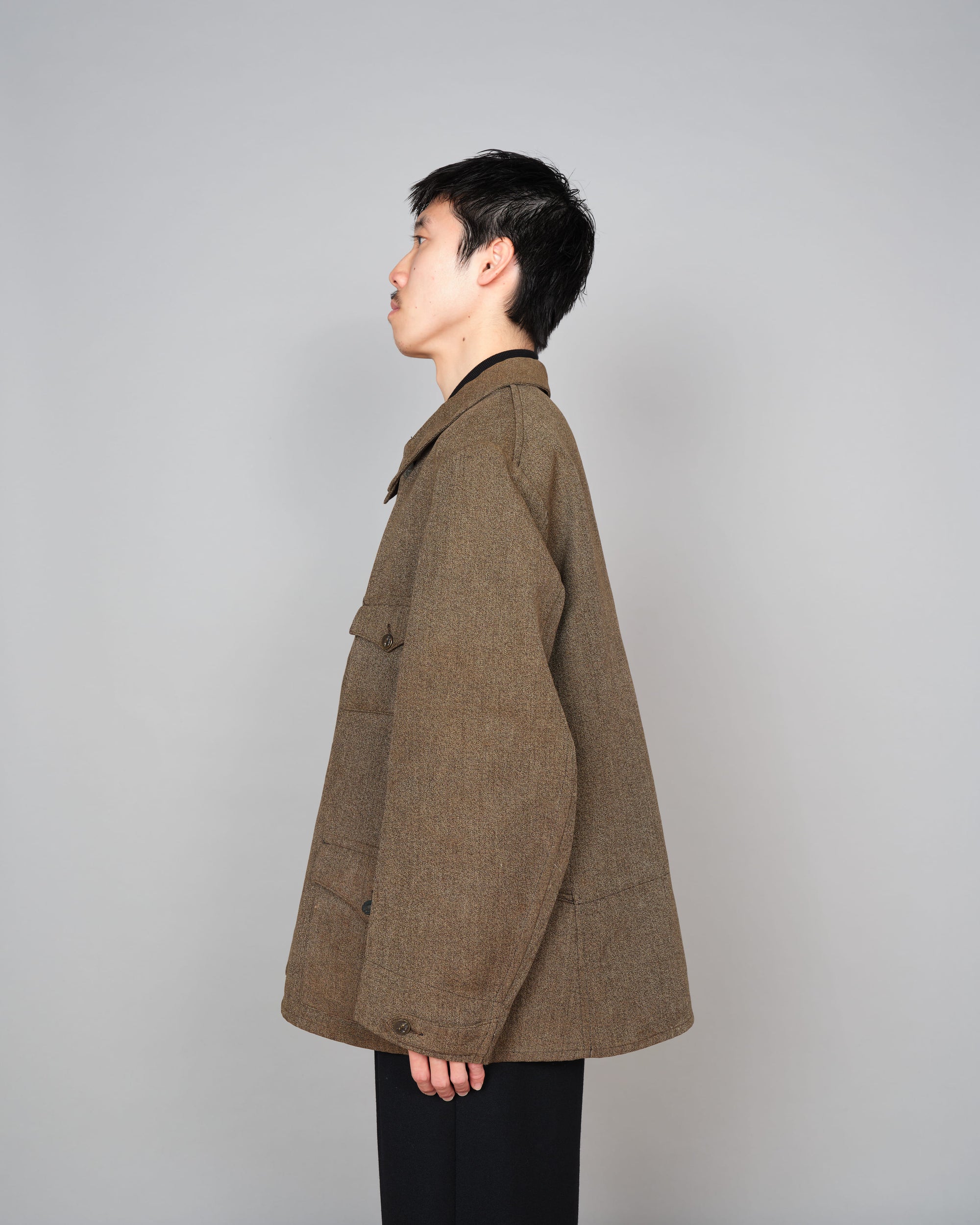［~30’s］French Vintage Brown Chambray Hunting Jacket