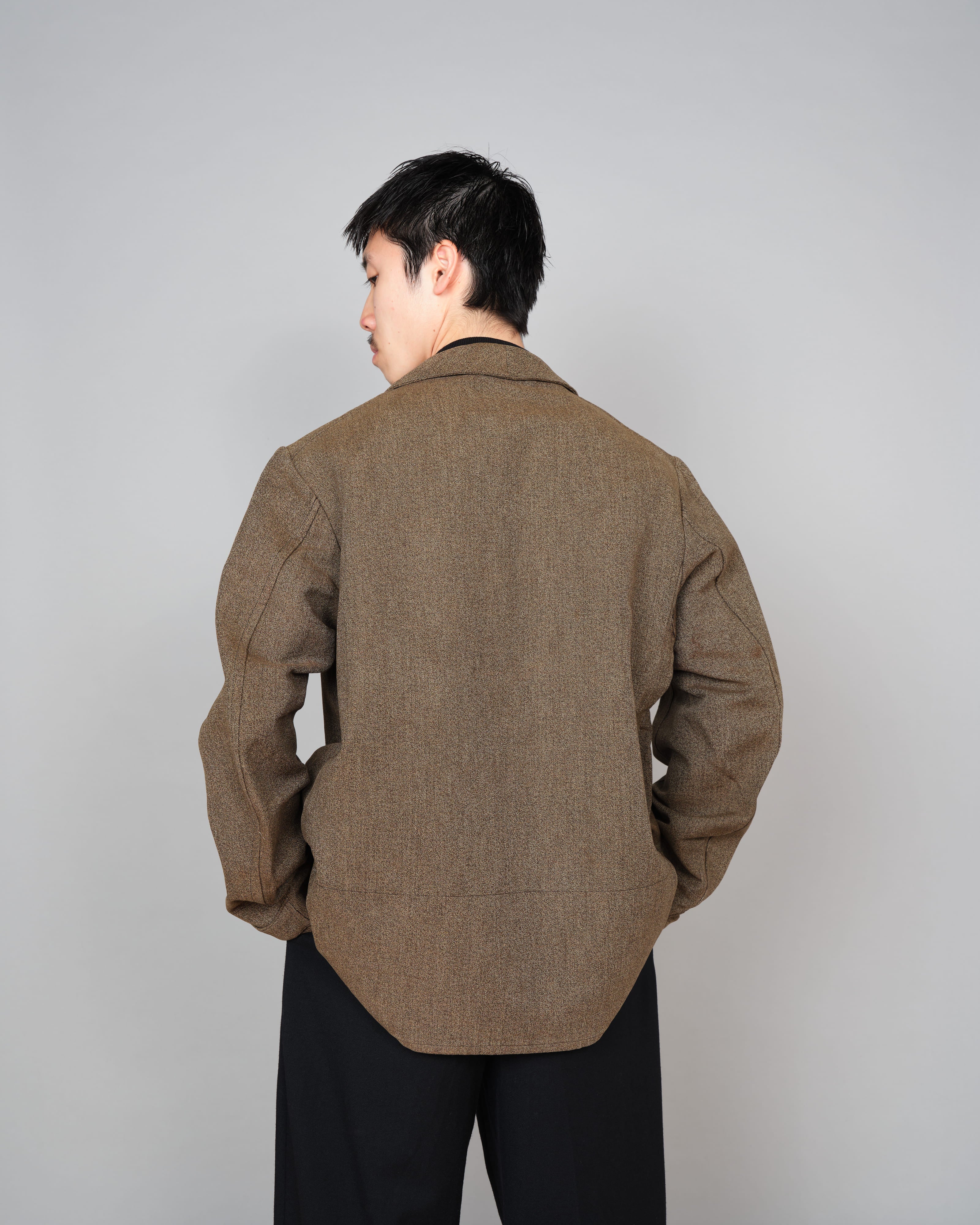 【~30’s】French Vintage Brown Chambray Hunting Jacket