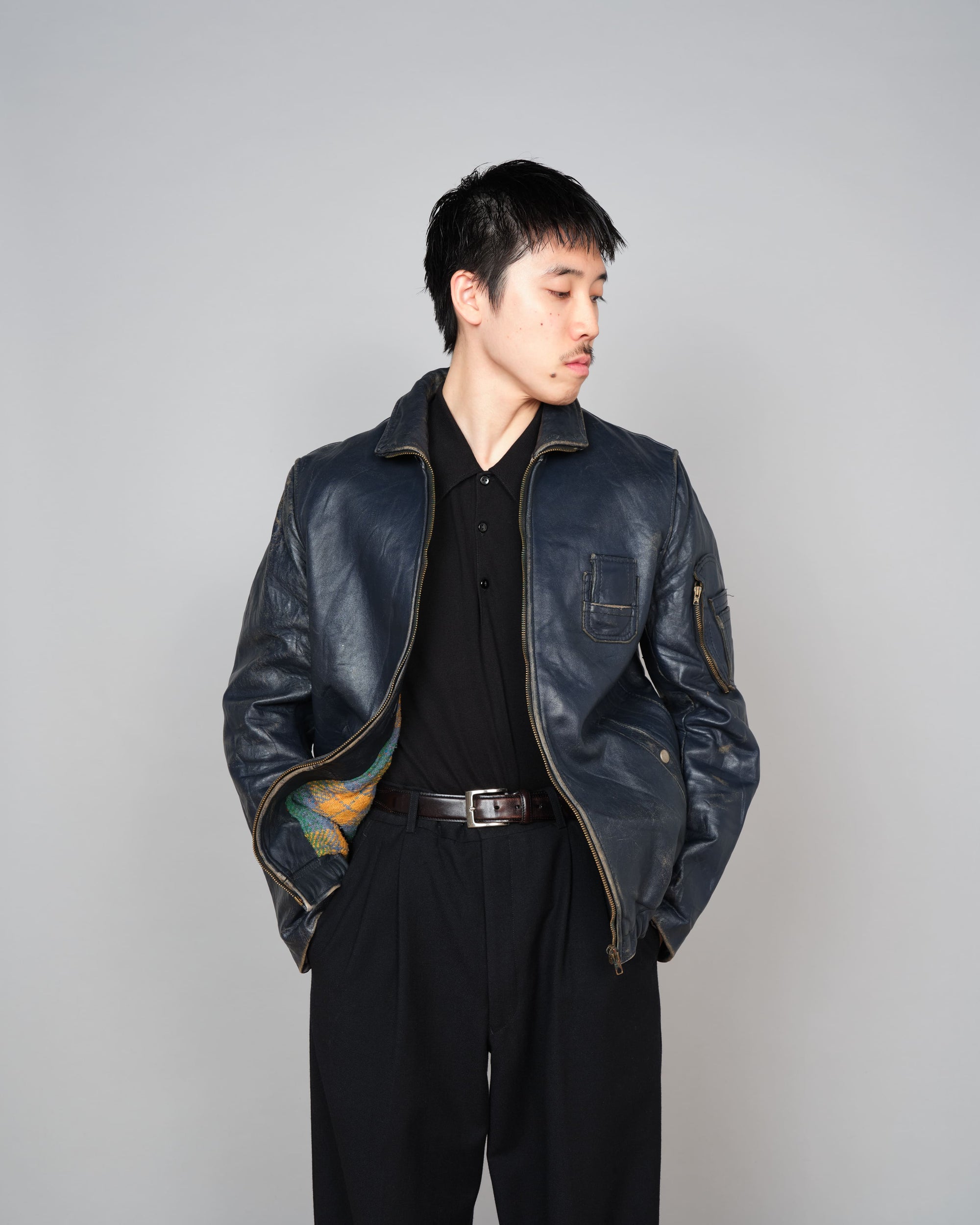 ［~80's］French Air Force Pilot Leather Jacket "Civilian Type"
