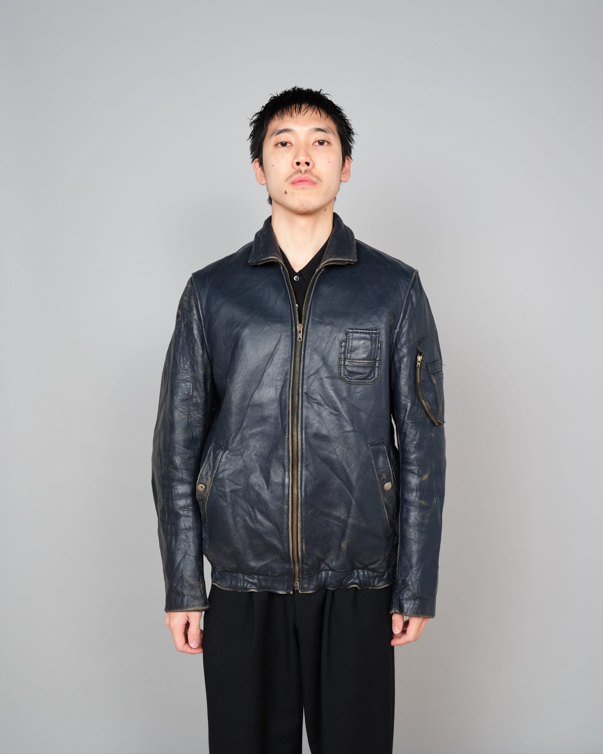 ［~80's］French Air Force Pilot Leather Jacket "Civilian Type"