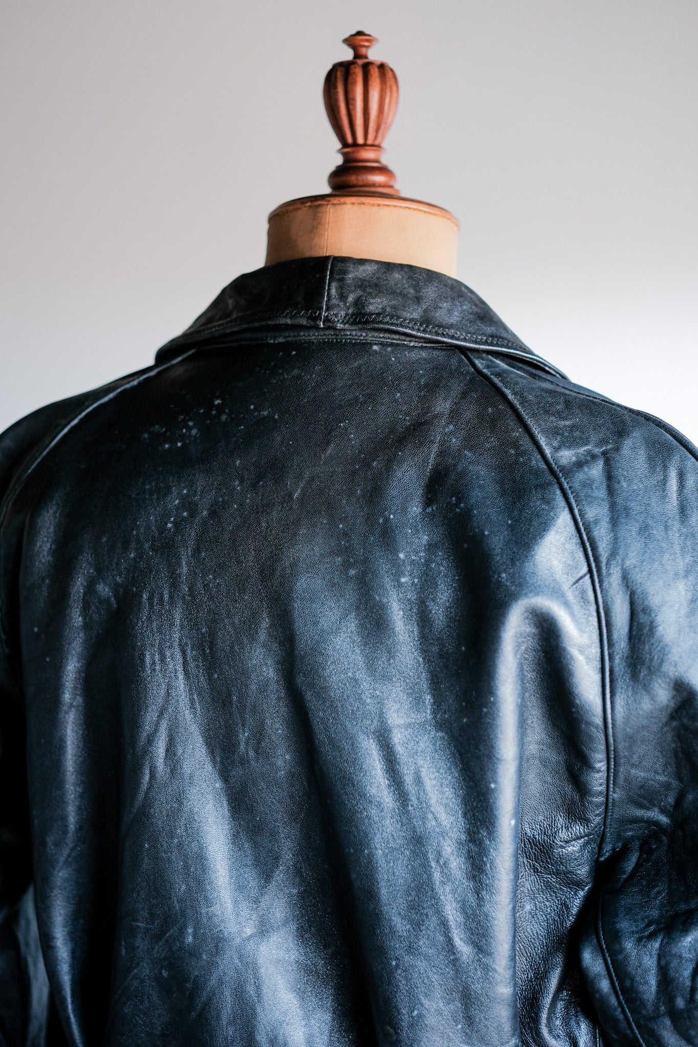 ［~50's］Italian Army Police Double Breasted Leather Coat Size.2 "Carabinieri"