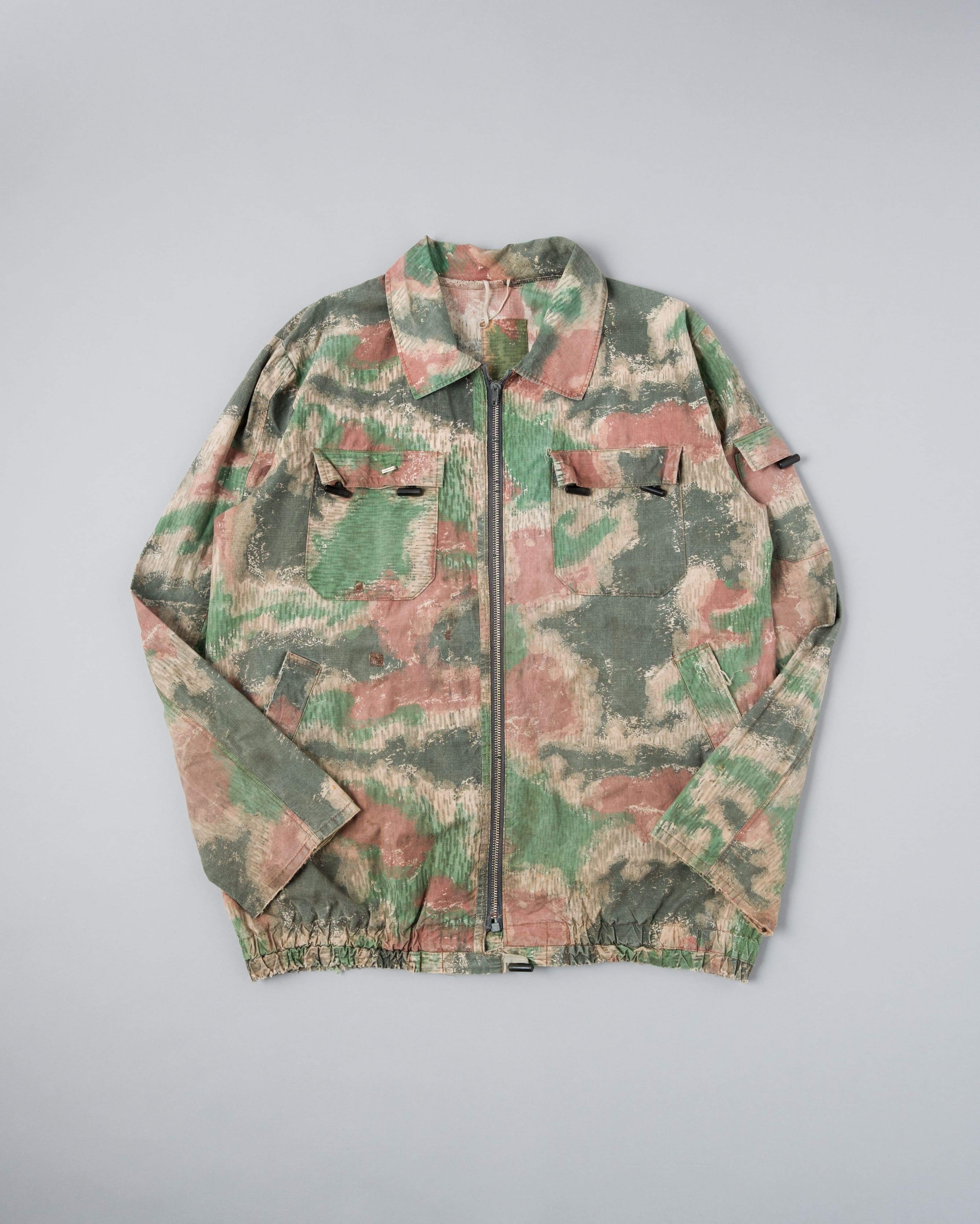 [~60's] Czechoslovakian Army Sumpfmuster Pattern Camouflage Zip Up Jacket "Localmade"