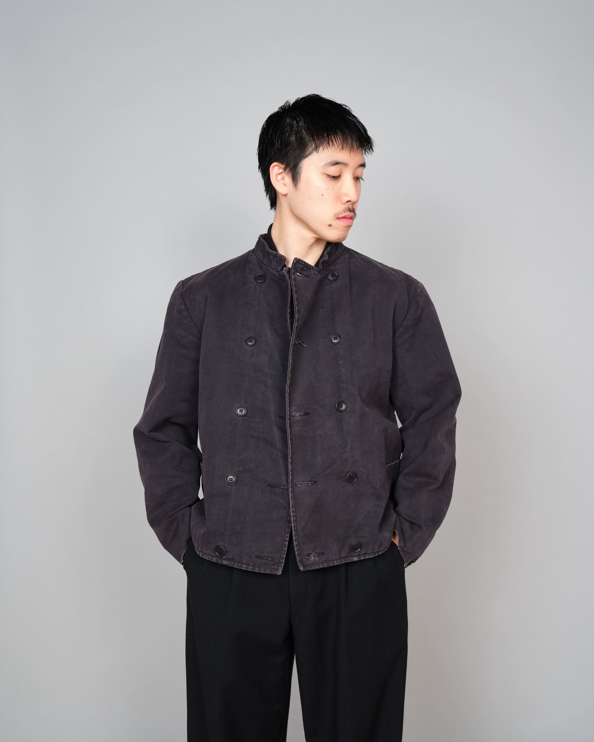 ［~30's］Swedish Navy Double Breasted Mechanic Jacket Size.N100M