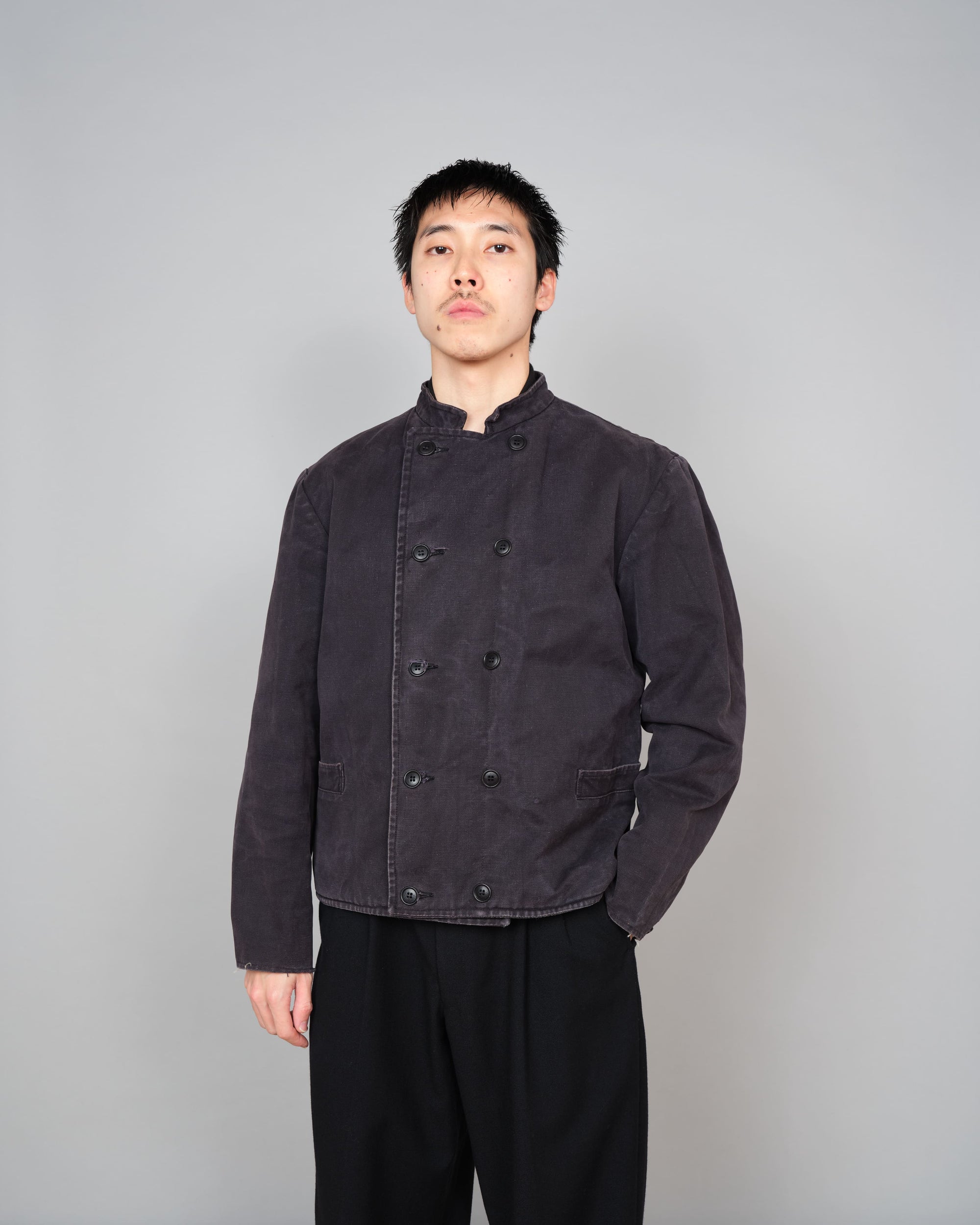 ［~30's］Swedish Navy Double Breasted Mechanic Jacket Size.N100M