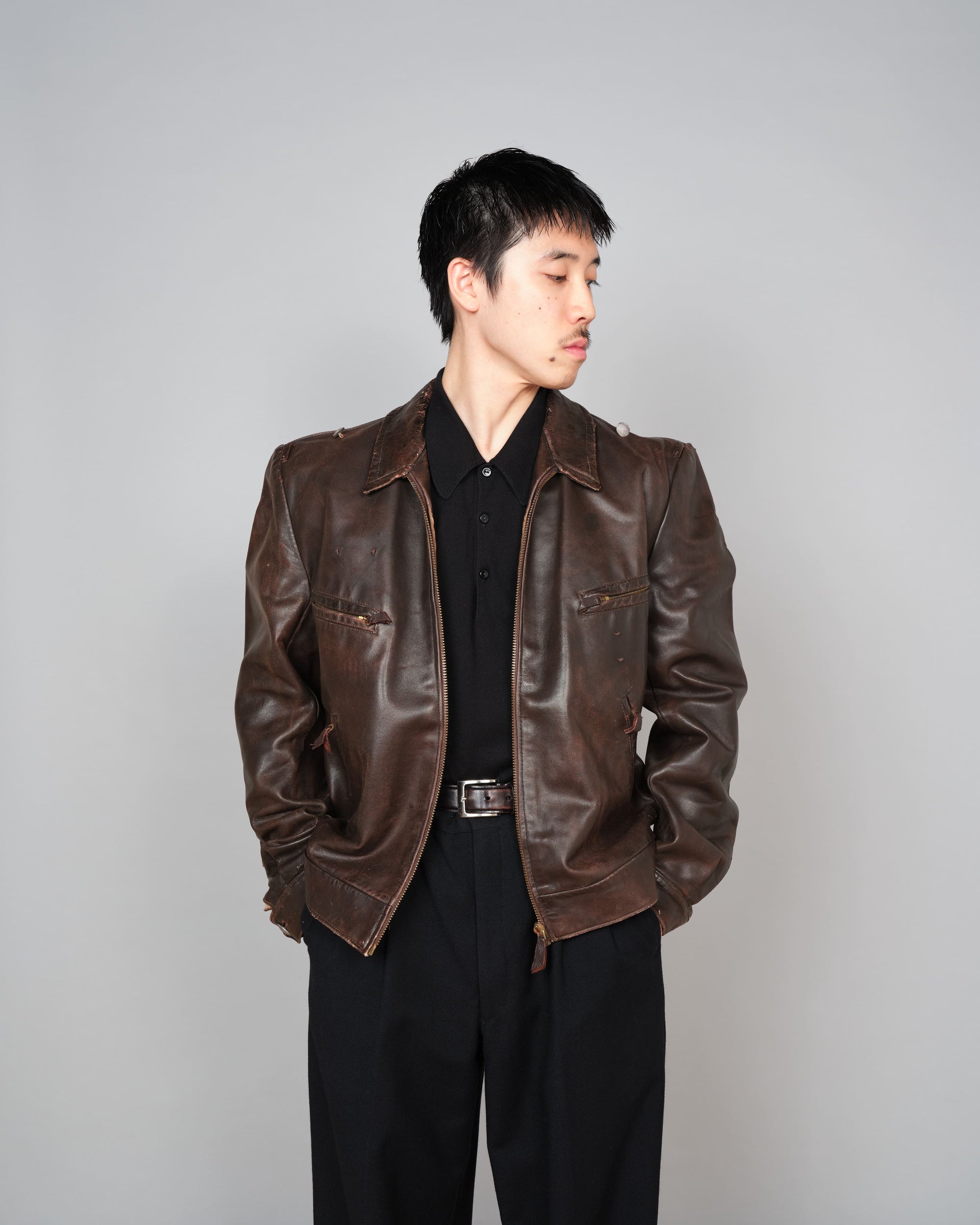 ［~40’s］WWII German Air Force Personal Leather Flight Jacket "Luftwaffe"