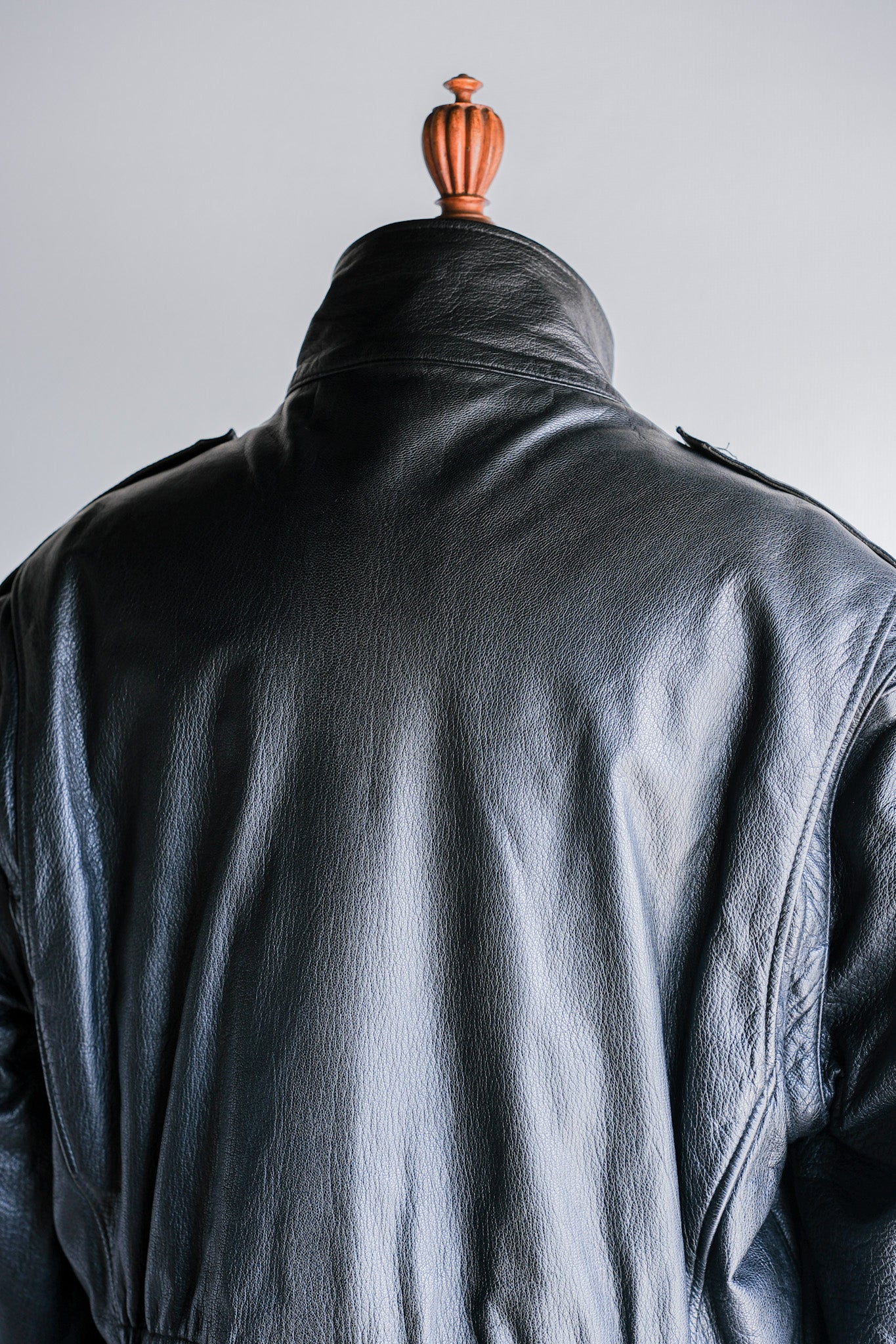 ［~80's］Old Renoma Paris Black Leather Detachable Sleeve Multi Pocket Jacket With Liner Size.XXL