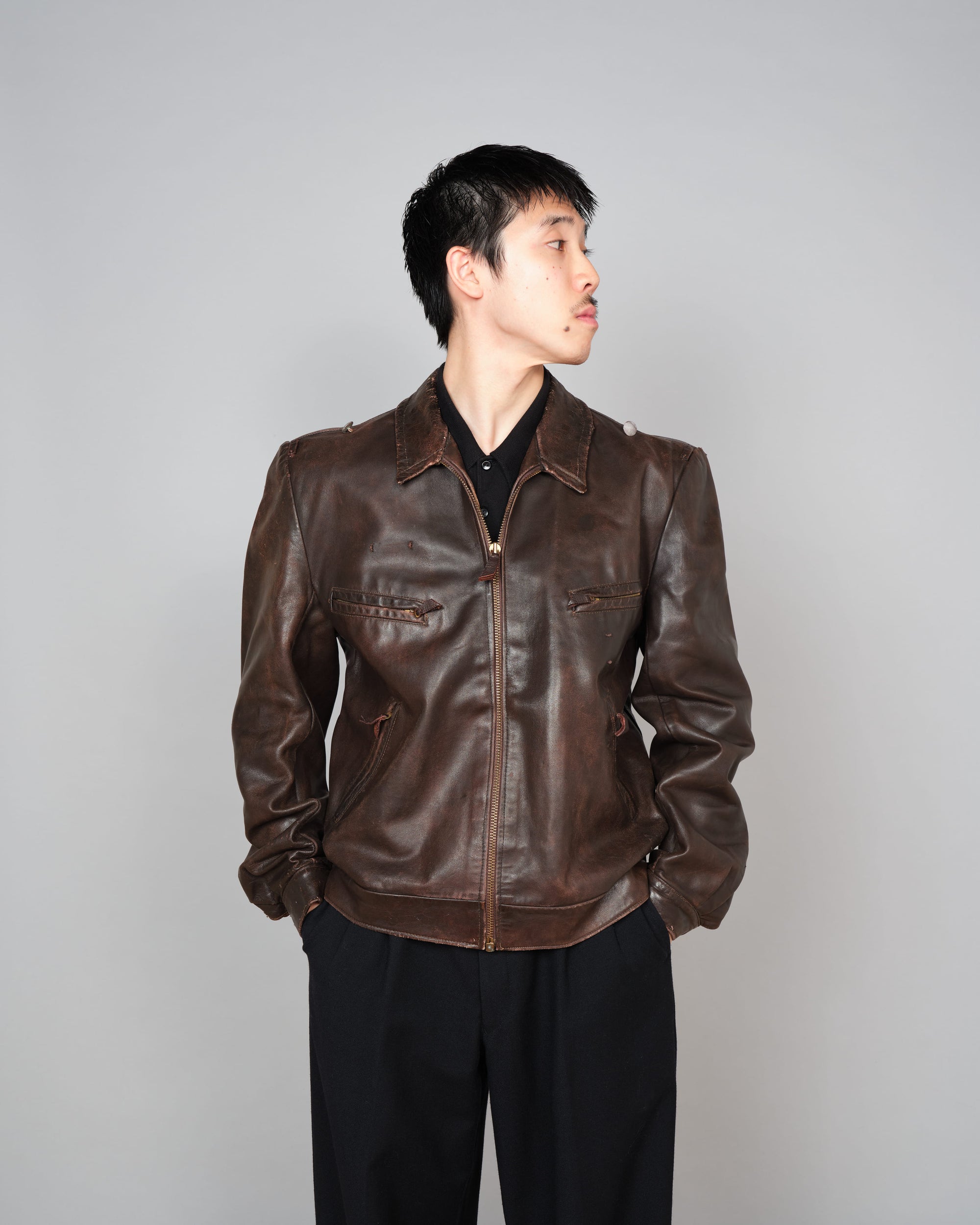 ［~40’s］WWII German Air Force Personal Leather Flight Jacket "Luftwaffe"