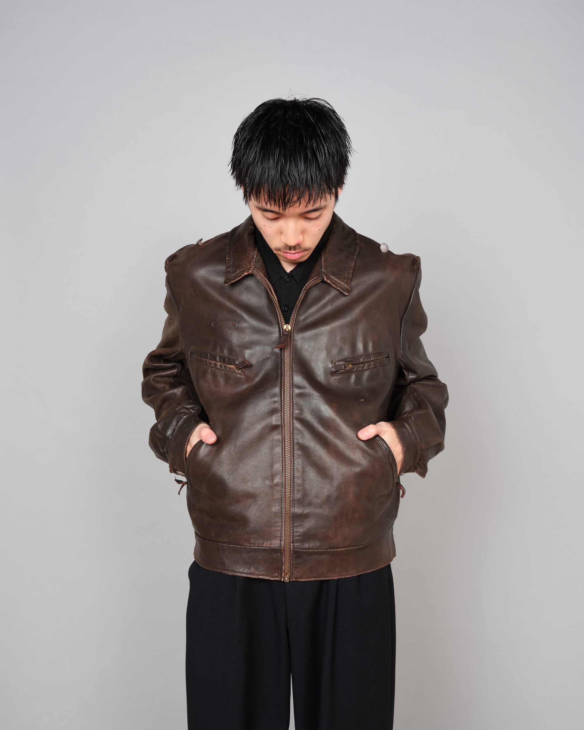 ［~40’s］WWII German Air Force Personal Leather Flight Jacket "Luftwaffe"
