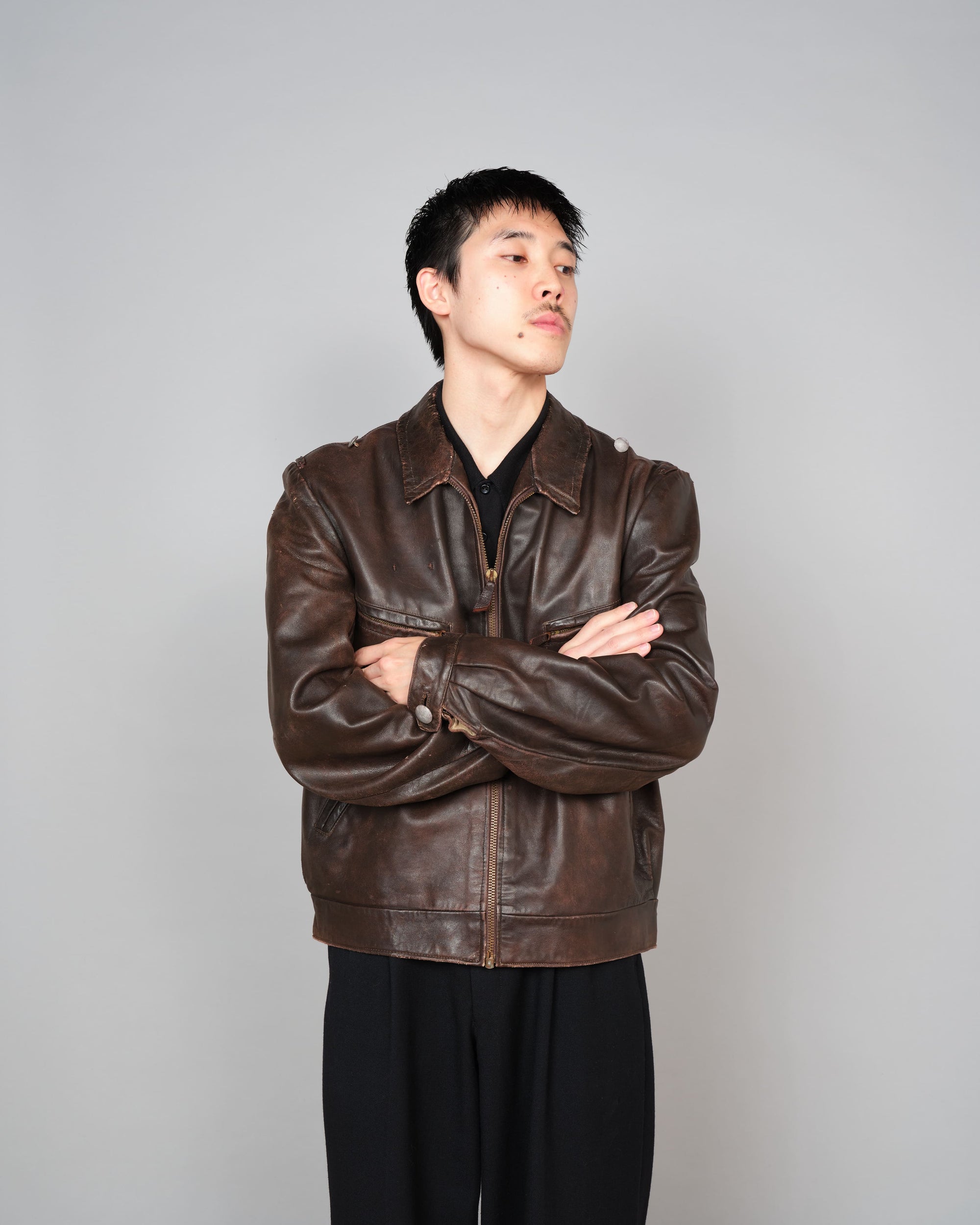 ［~40’s］WWII German Air Force Personal Leather Flight Jacket "Luftwaffe"