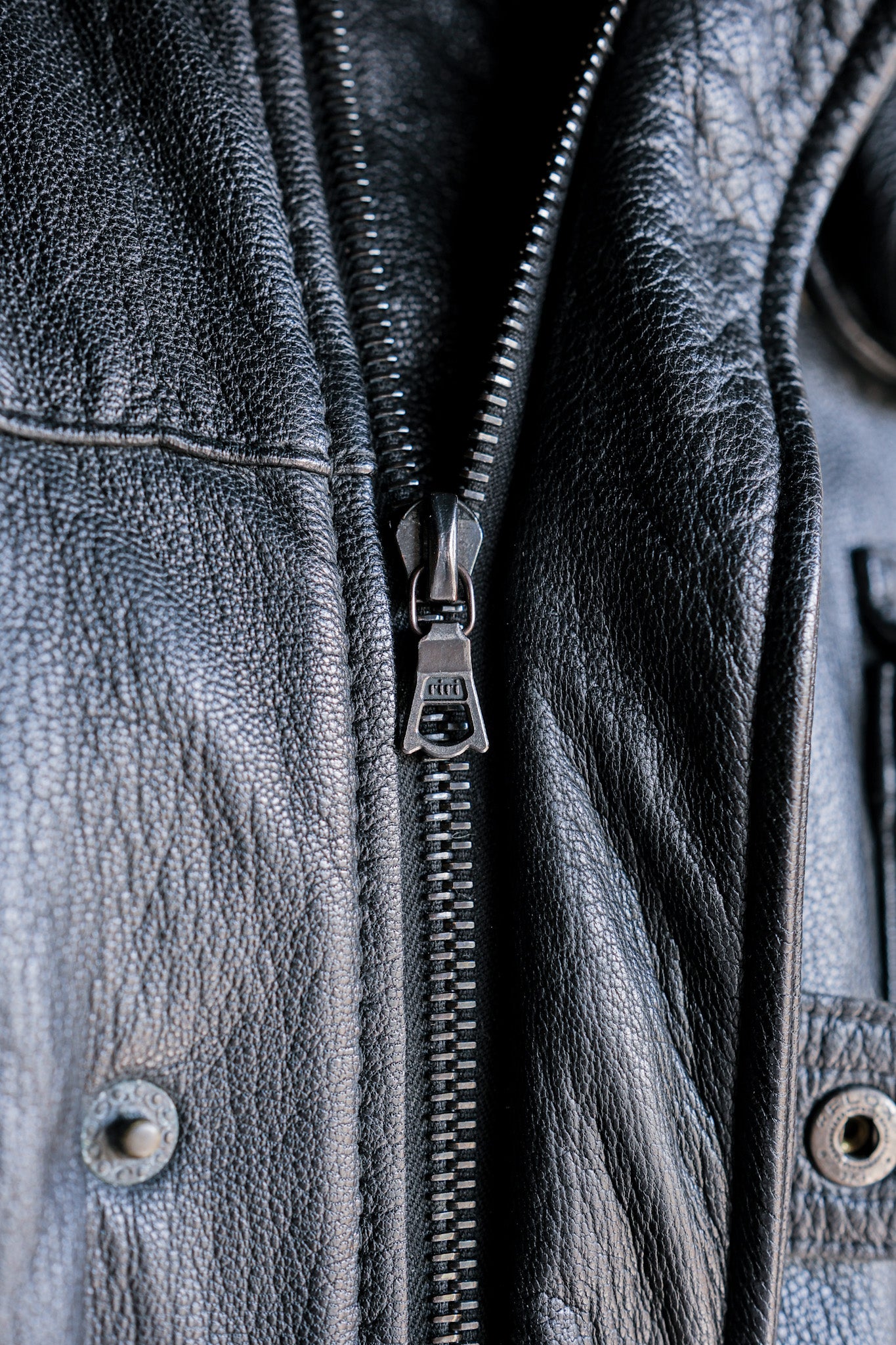 ［~80's］Old Renoma Paris Black Leather Detachable Sleeve Multi Pocket Jacket With Liner Size.XXL