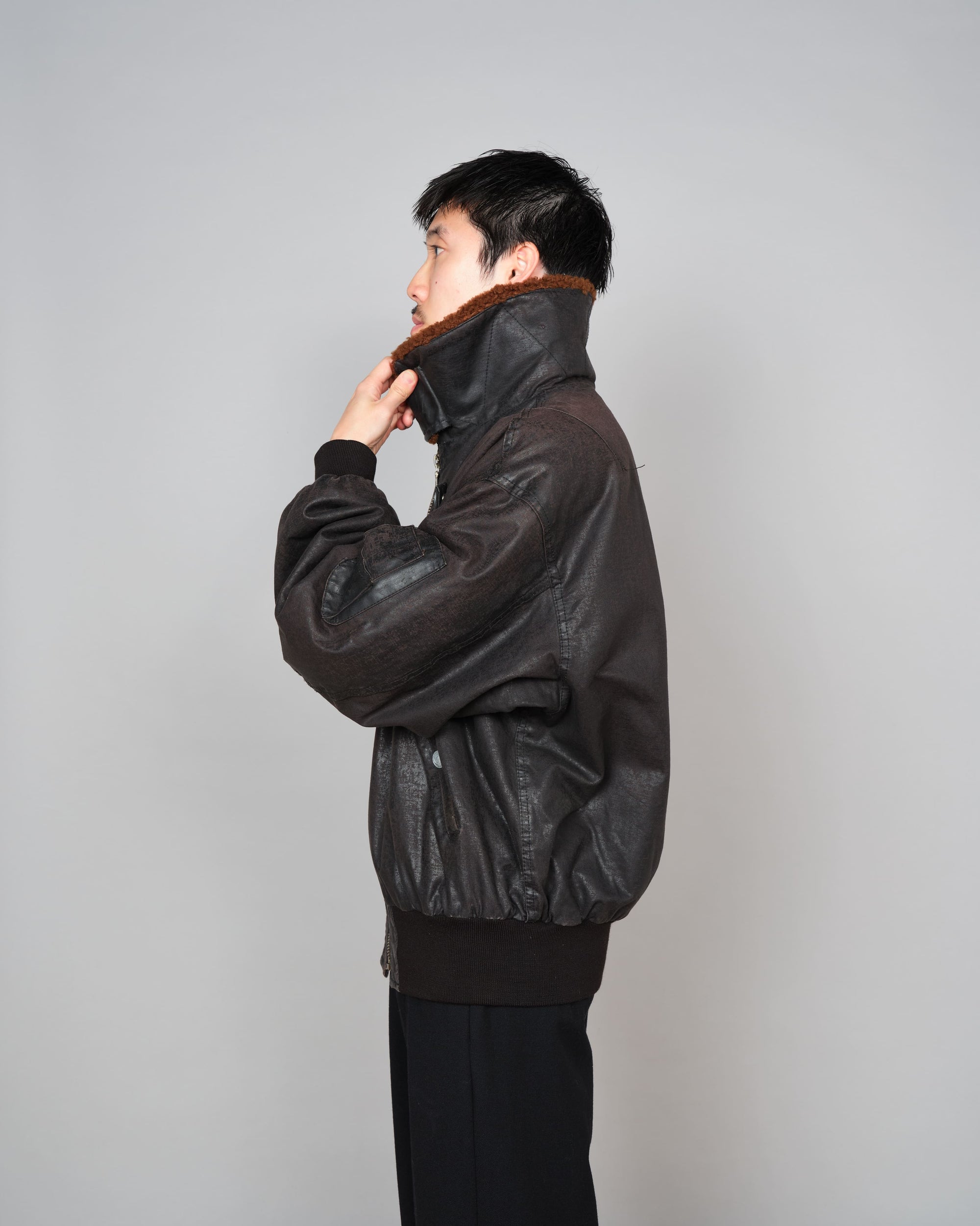 ［~80’s］Old GUIDO PELLEGRINI Cotton Polyurethane Flight Type Blouson Size.42