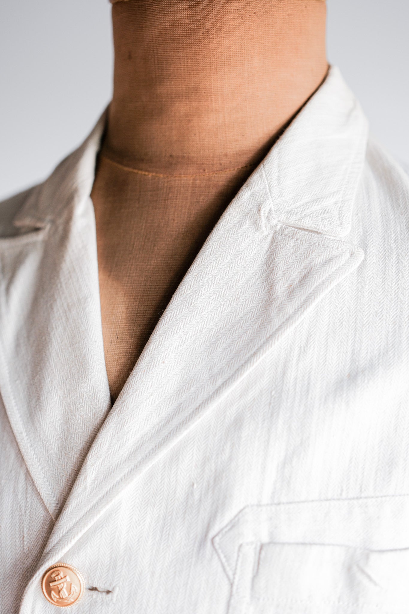 ［~40's］WWⅡ German Navy Drillich HBT Cotton Linen Officer Lapel Jacket "Kriegsmarine"