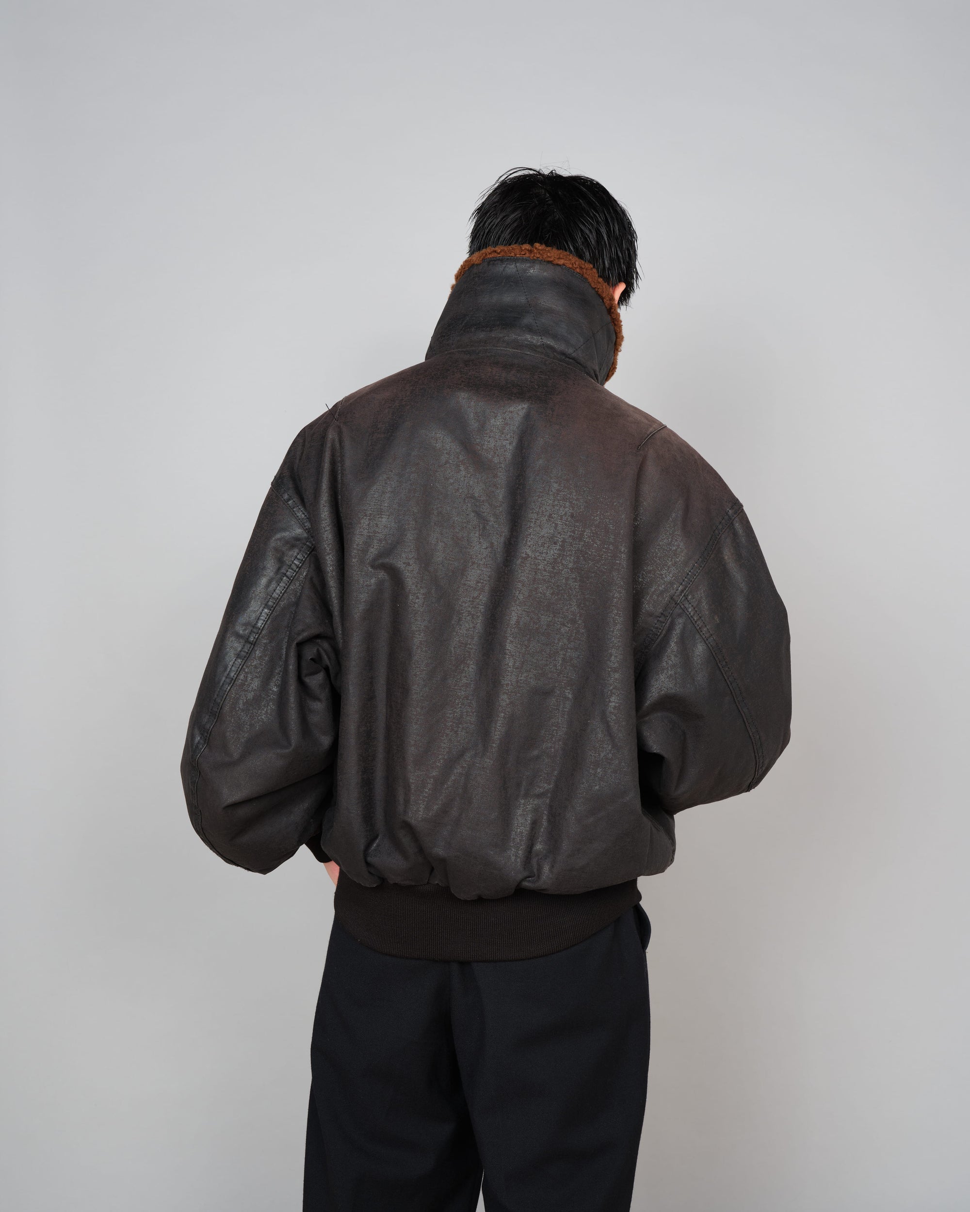 ［~80’s］Old GUIDO PELLEGRINI Cotton Polyurethane Flight Type Blouson Size.42