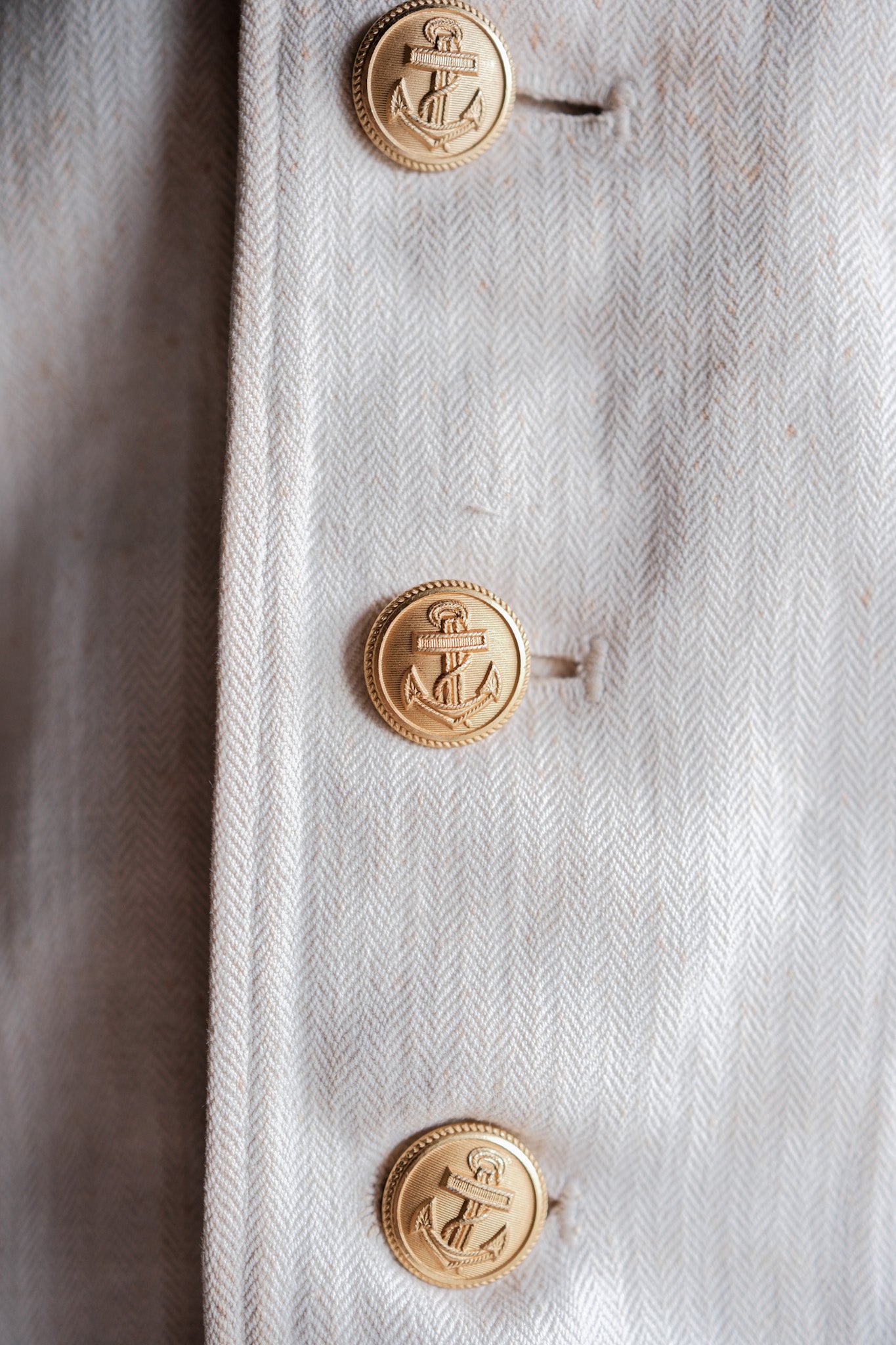 ［~40's］WWⅡ German Navy Drillich HBT Cotton Linen Officer Lapel Jacket "Kriegsmarine"