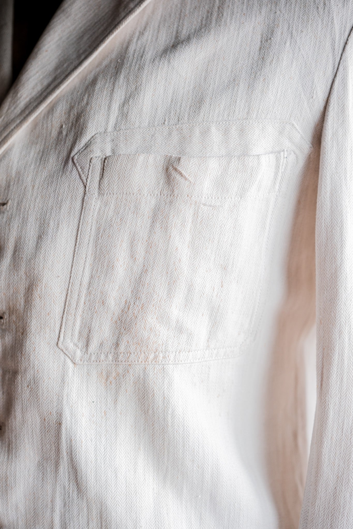 ［~40's］WWⅡ German Navy Drillich HBT Cotton Linen Officer Lapel Jacket "Kriegsmarine"
