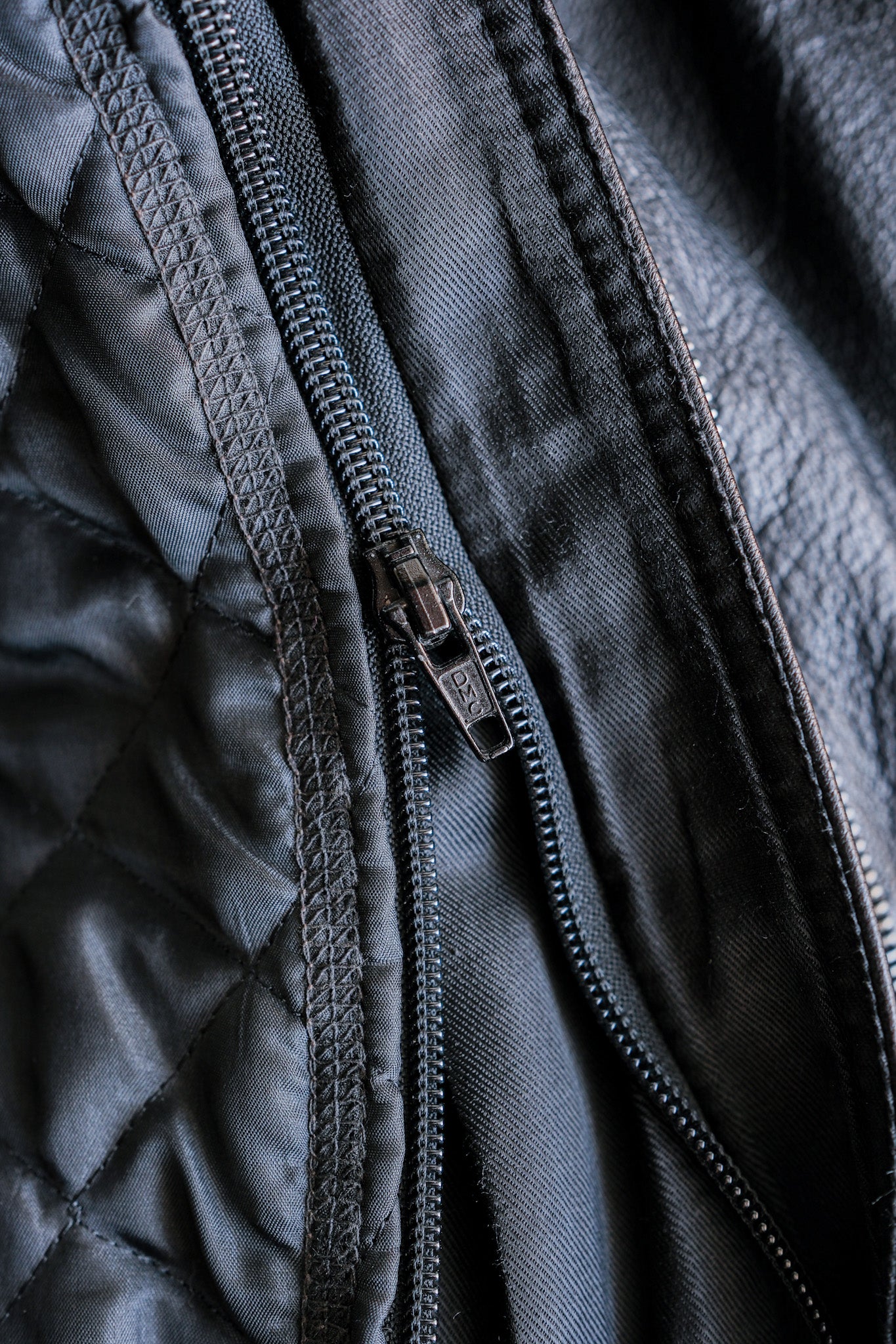 ［~80's］Old Renoma Paris Black Leather Detachable Sleeve Multi Pocket Jacket With Liner Size.XXL