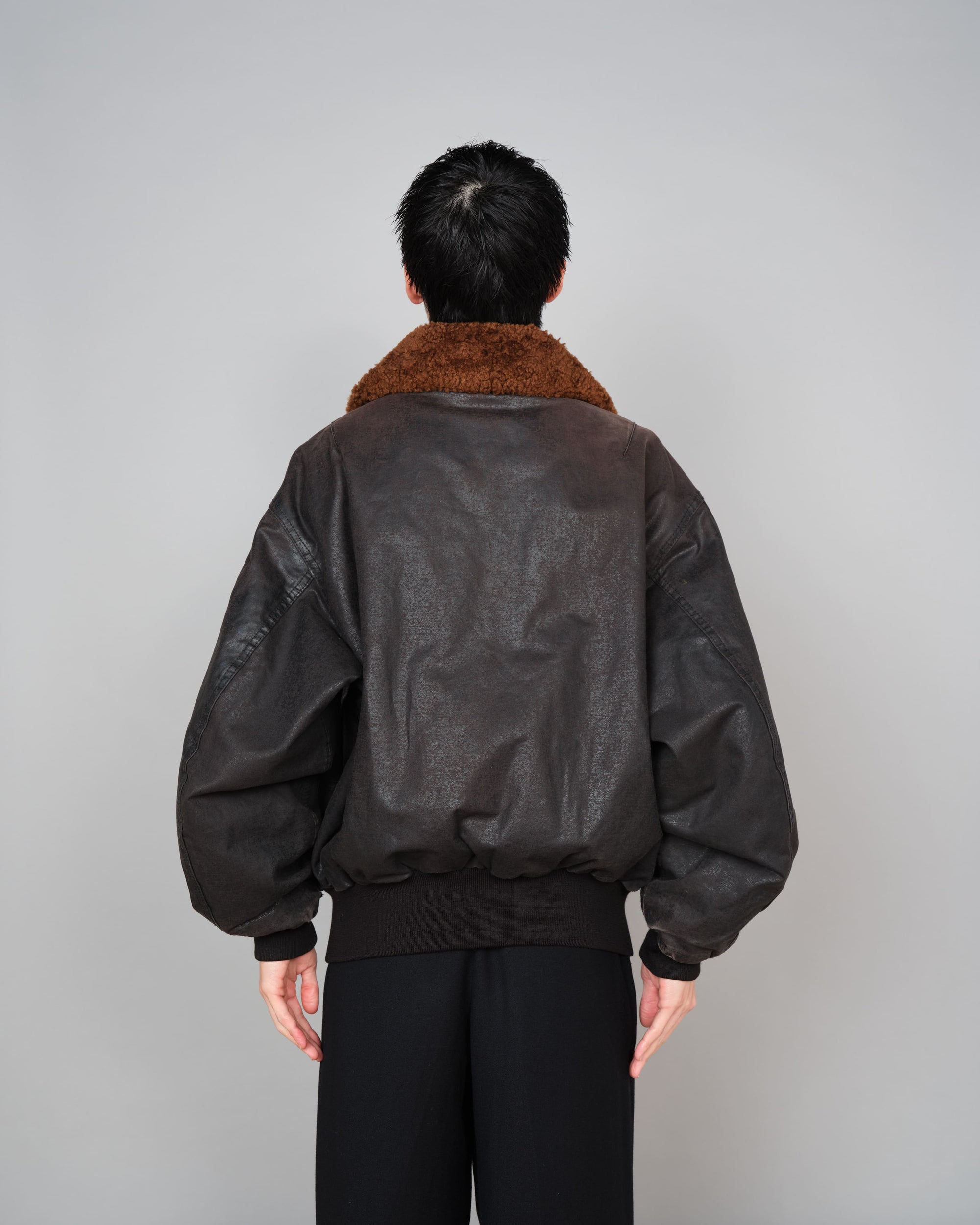 ［~80’s］Old GUIDO PELLEGRINI Cotton Polyurethane Flight Type Blouson Size.42