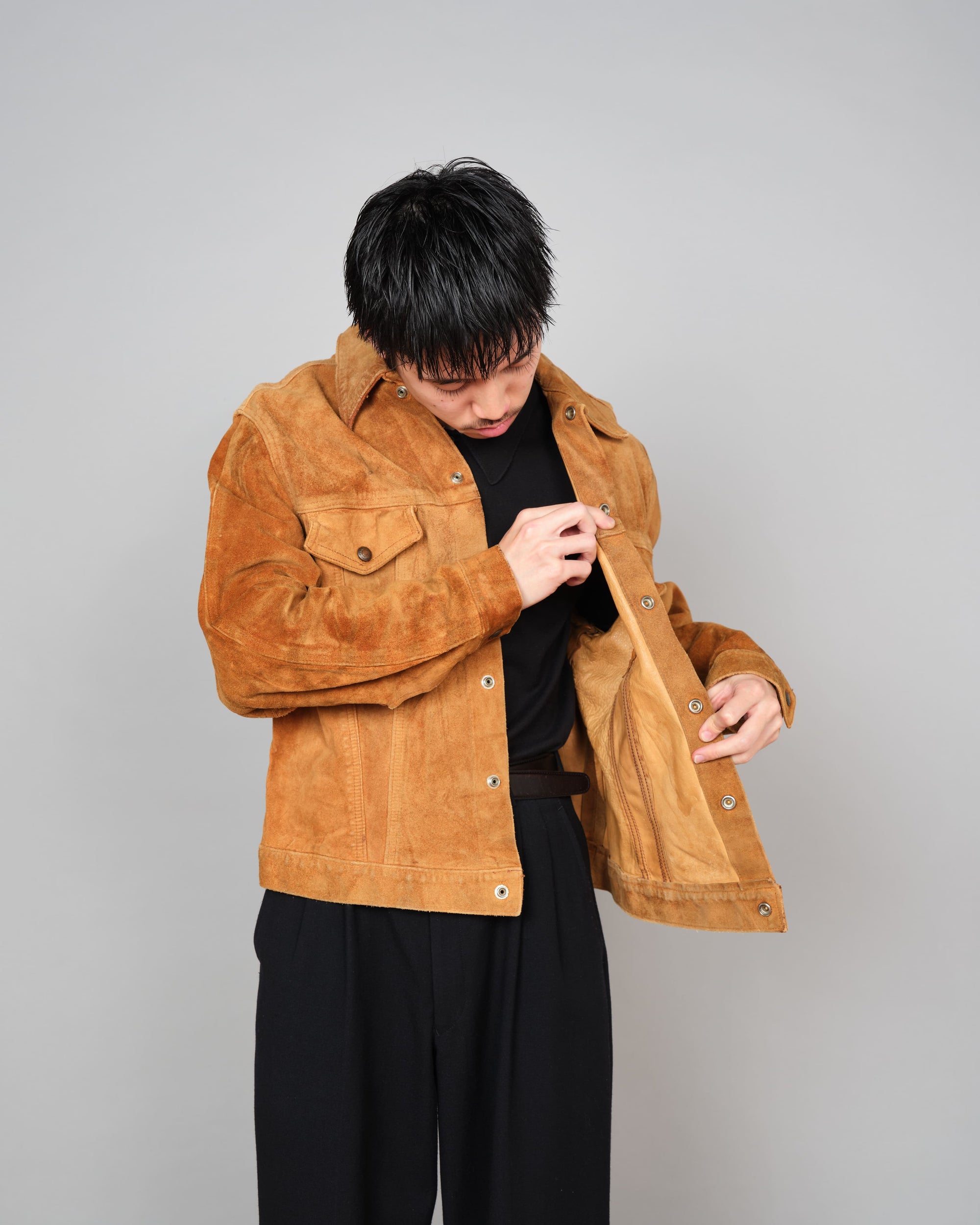 ［~70's］Vintage Levi's Suede Leather Trucker Jacket
