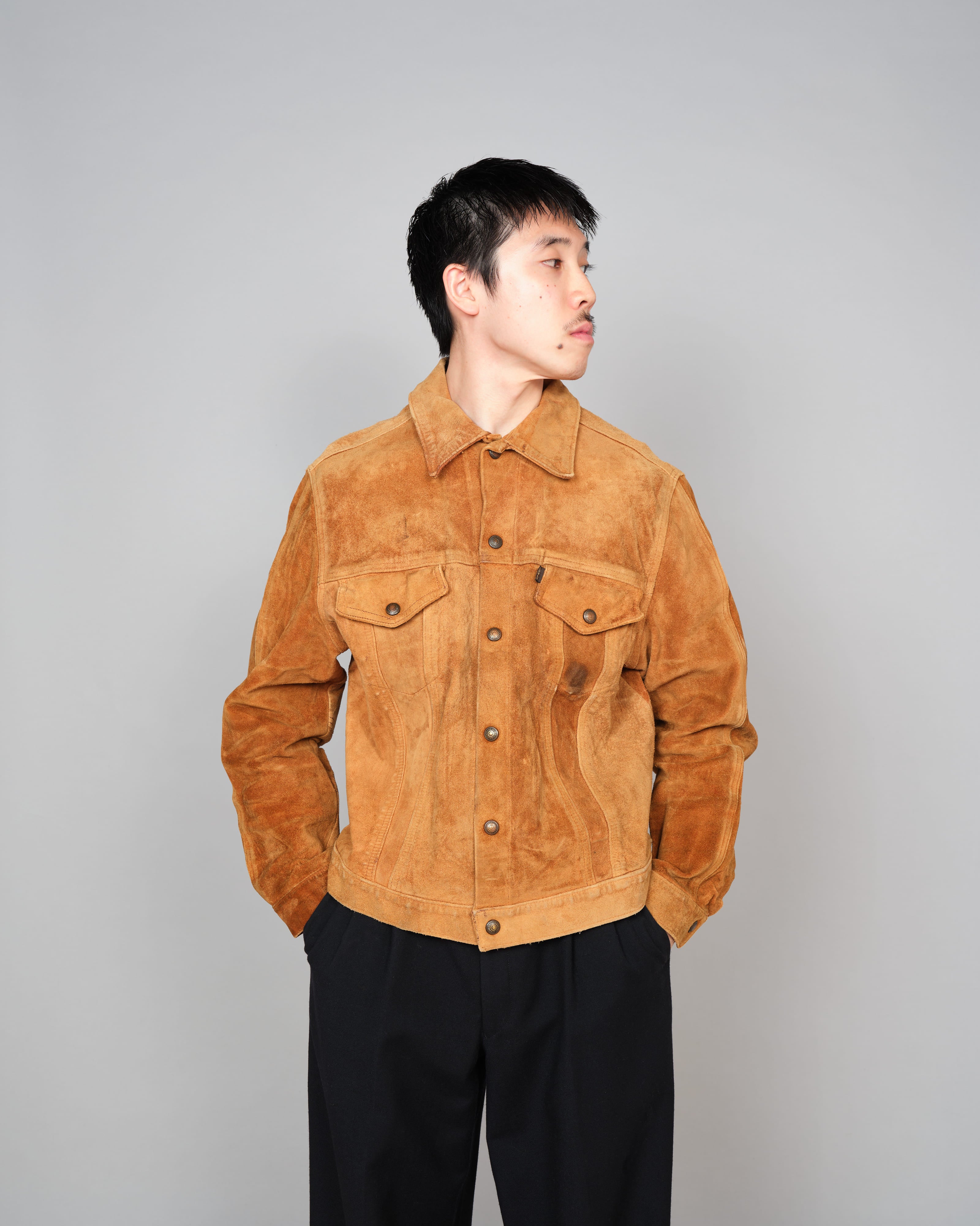 [~ 70's] Veste de camionneur en cuir suédé Levi's vintage