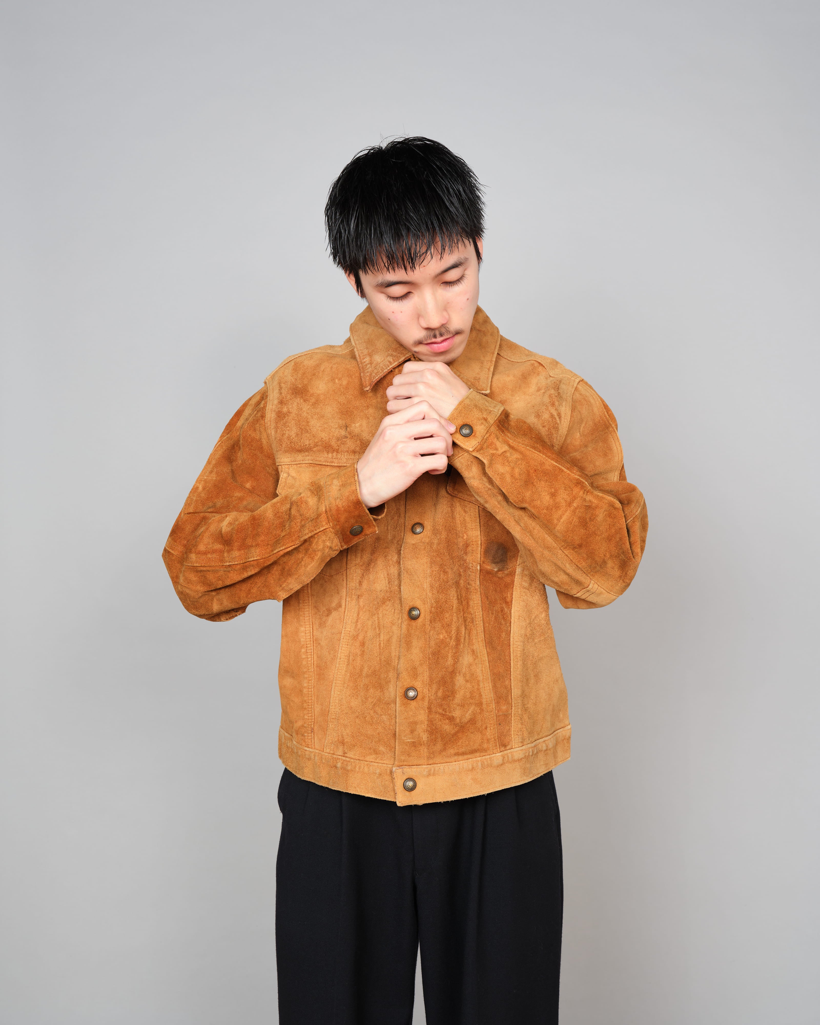 [~ 70's] Veste de camionneur en cuir suédé Levi's vintage