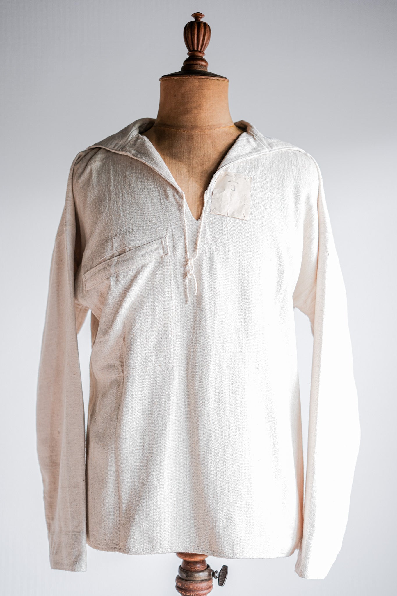 ［~40's］WWⅡ German Navy Drillich HBT Linen Sailor Smock Size.3 "Kriegsmarine" "Dead Stock"