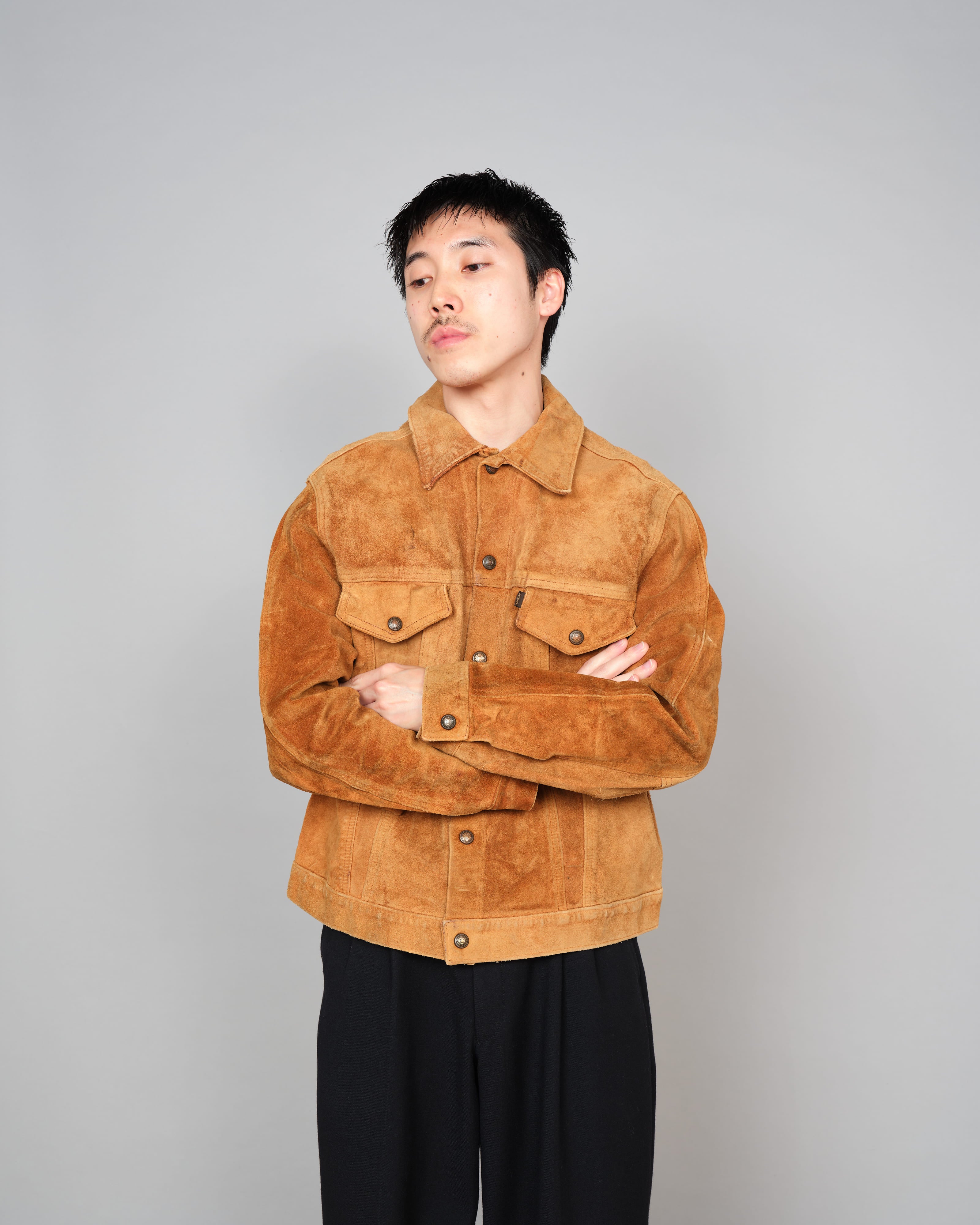 [~ 70's] Veste de camionneur en cuir suédé Levi's vintage