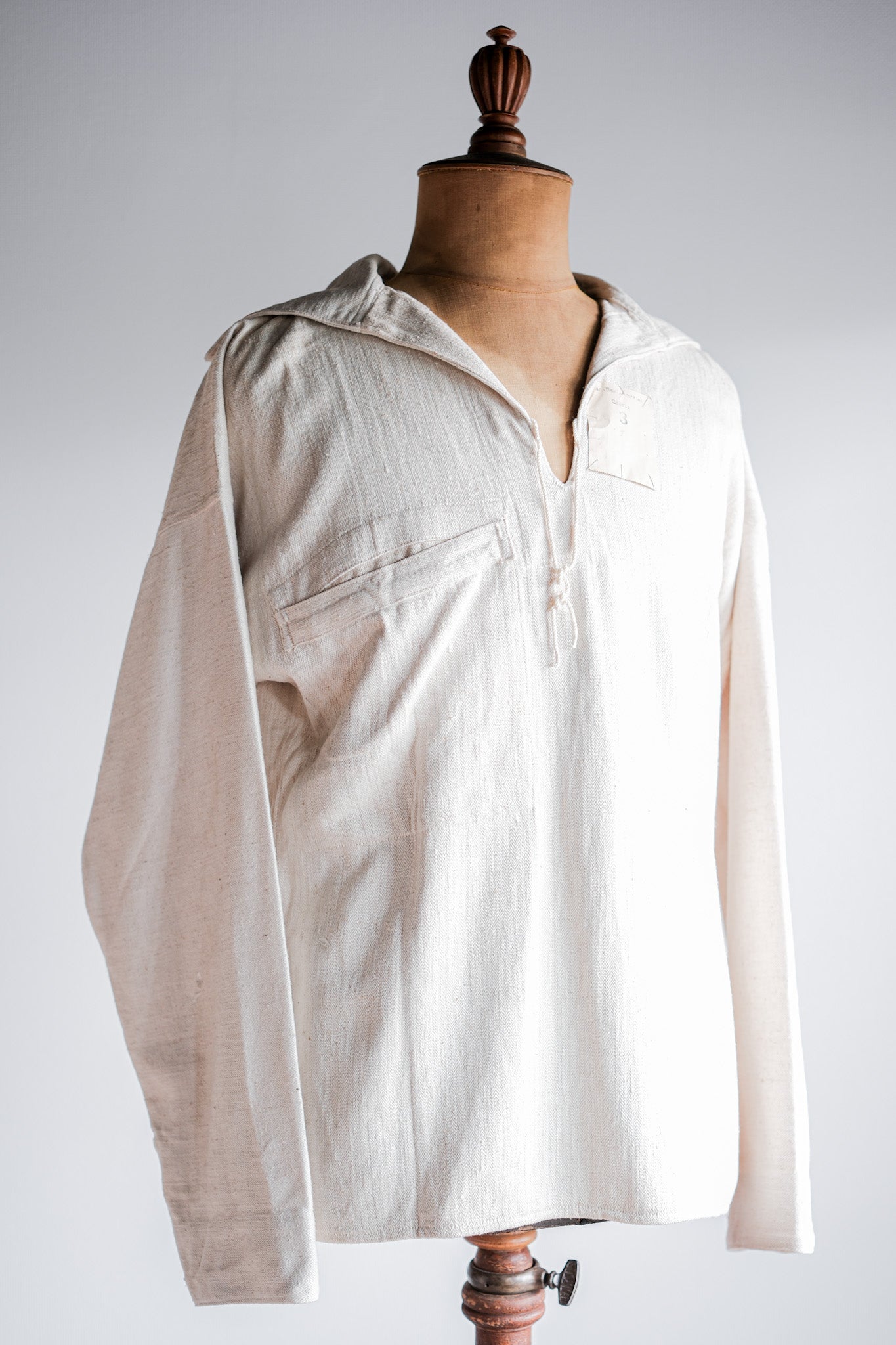 [~ 40 's] WW 's 독일 해군 드릴리 치 HBT Linen Sailor Smock Size.3 "Kriegsmarine" "Dead Stock"