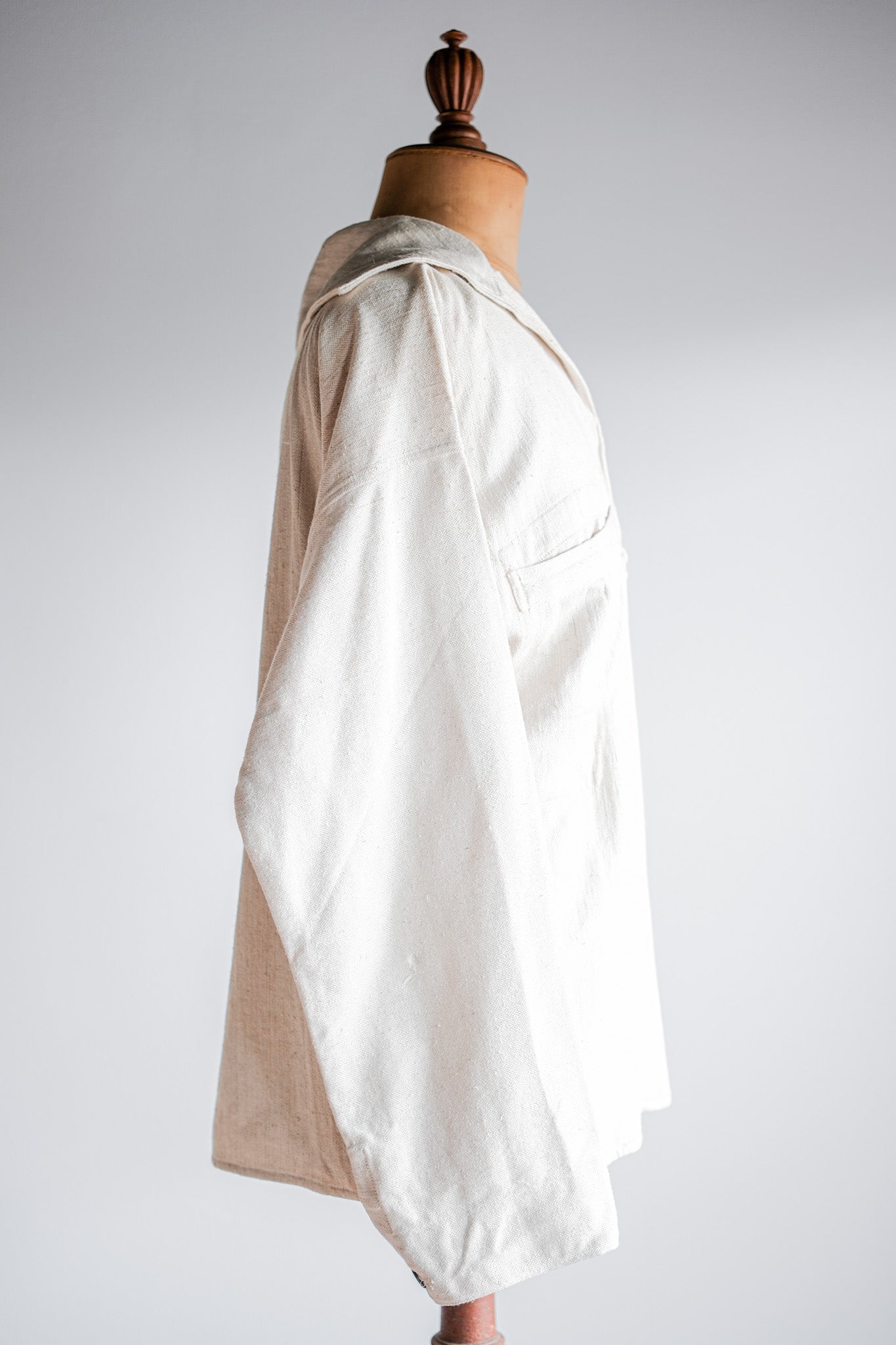 [~ 40 's] WW 's 독일 해군 드릴리 치 HBT Linen Sailor Smock Size.3 "Kriegsmarine" "Dead Stock"