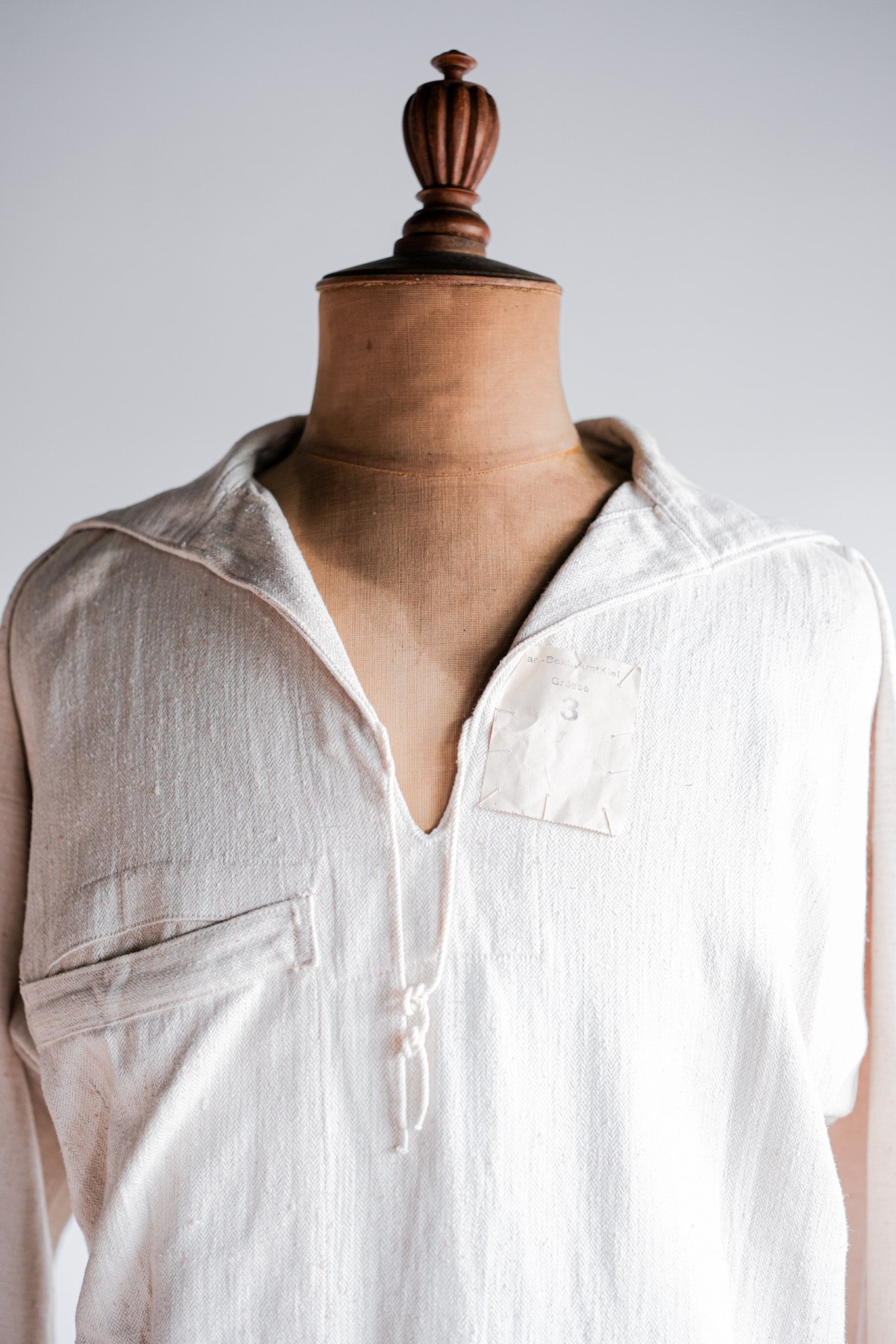 ［~40's］WWⅡ German Navy Drillich HBT Linen Sailor Smock Size.3 "Kriegsmarine" "Dead Stock"
